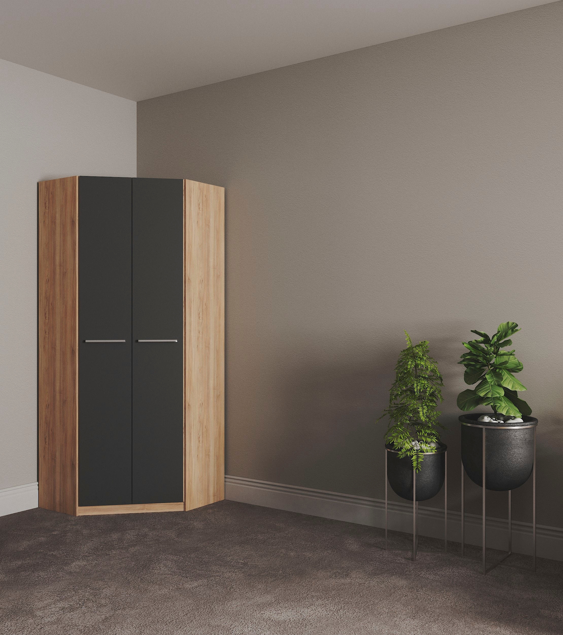 priess Eckkleiderschrank »Barcelona Kleiderschrank Ecklösung Raumwunder« in 2 Tiefen Schrank Eckschrank Garderobe