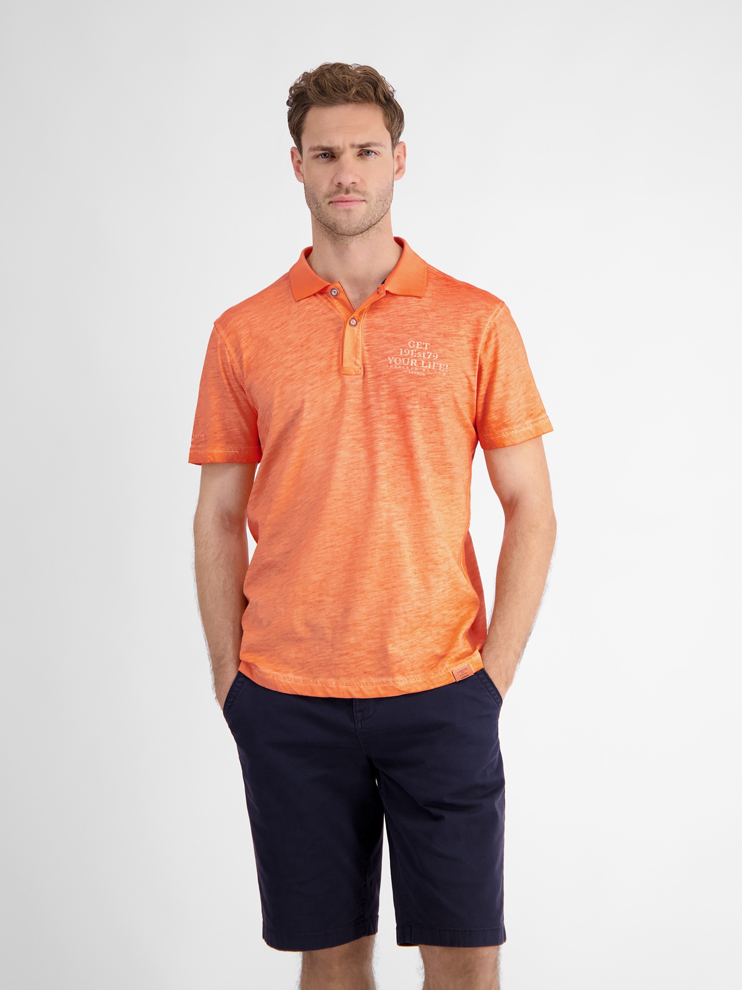 LERROS Poloshirt »LERROS Poloshirt mit lässigem Brustprint«