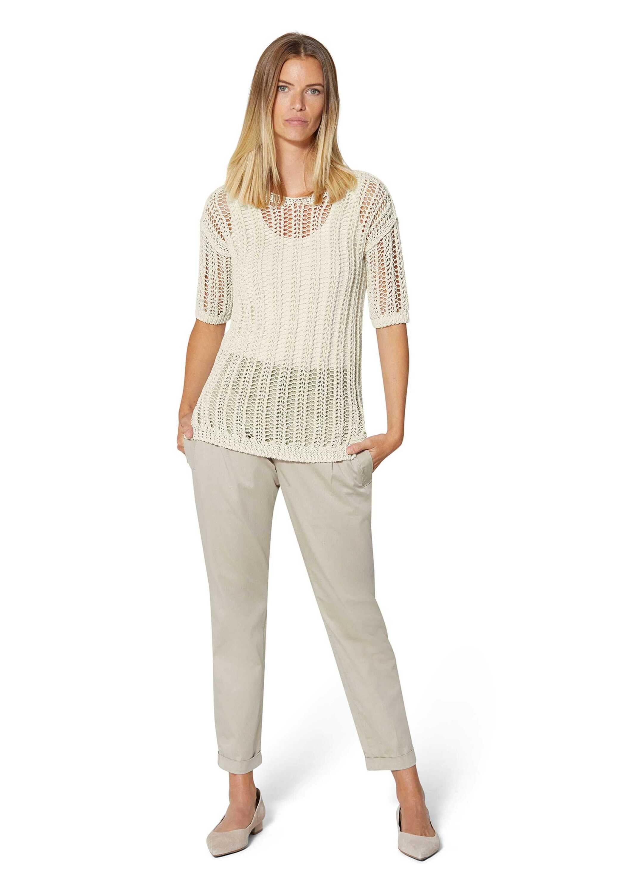 MADELEINE Longpullover »Strickpullover Luftiger Sommerpullover mit Ajour-Muster«