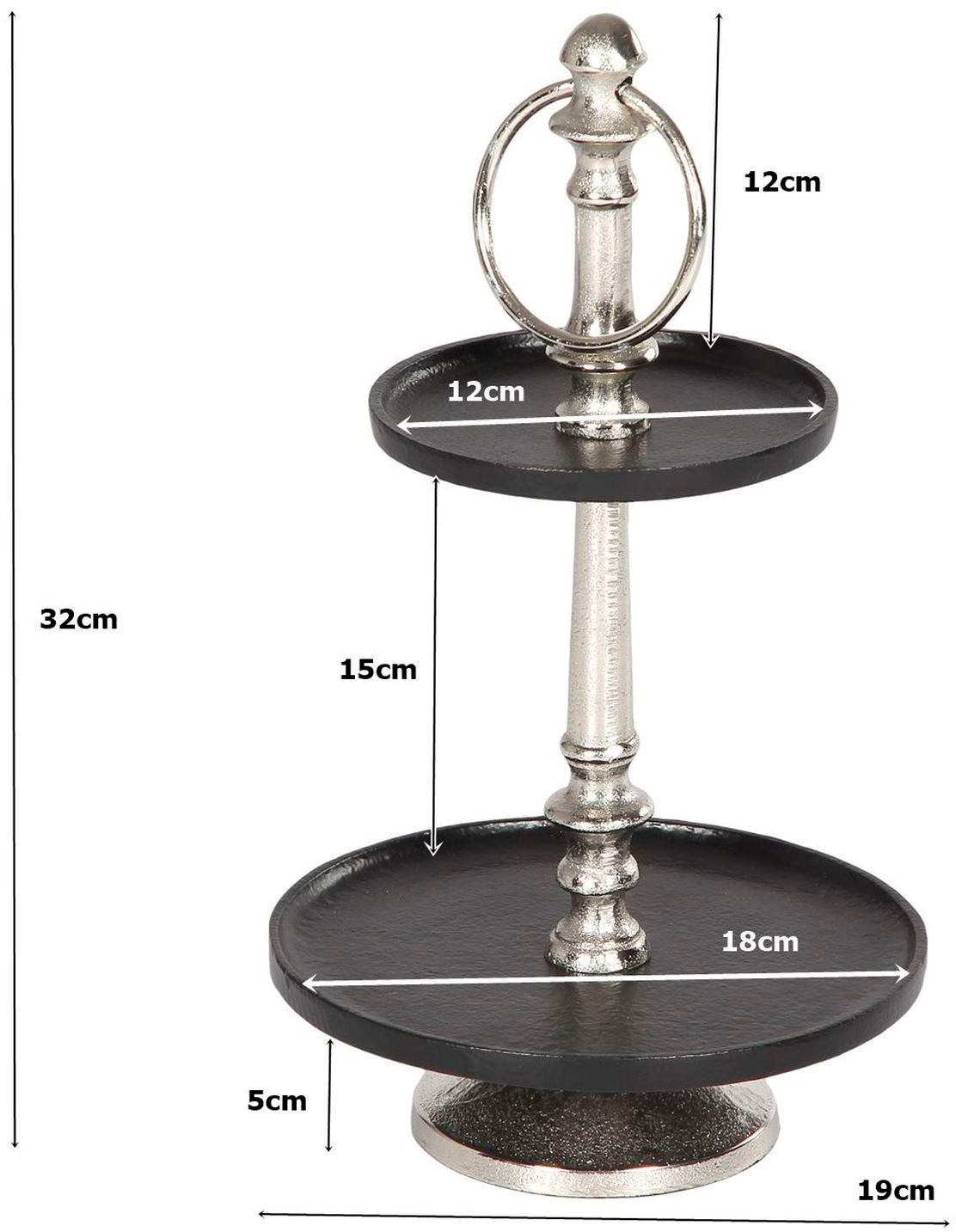 Ambiente Haus Etagere »Etagere 2 Stufen Silber und Schwarz«, (1 tlg.)