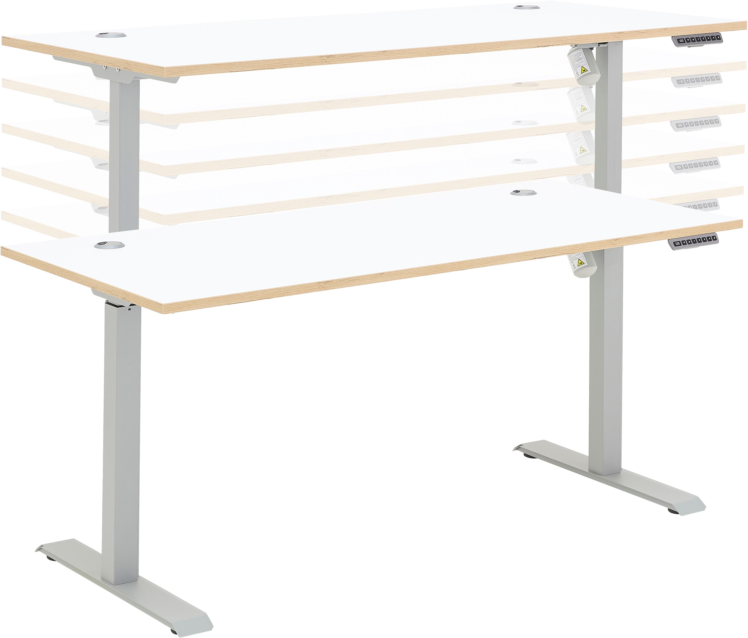 Innostyle Schreibtisch »Memphis Schreibtisch, 160x72x77cm (B/H/T)«, (1 St.), Soft Touch Oberfläche, Füße justierbar, Memory Funktion