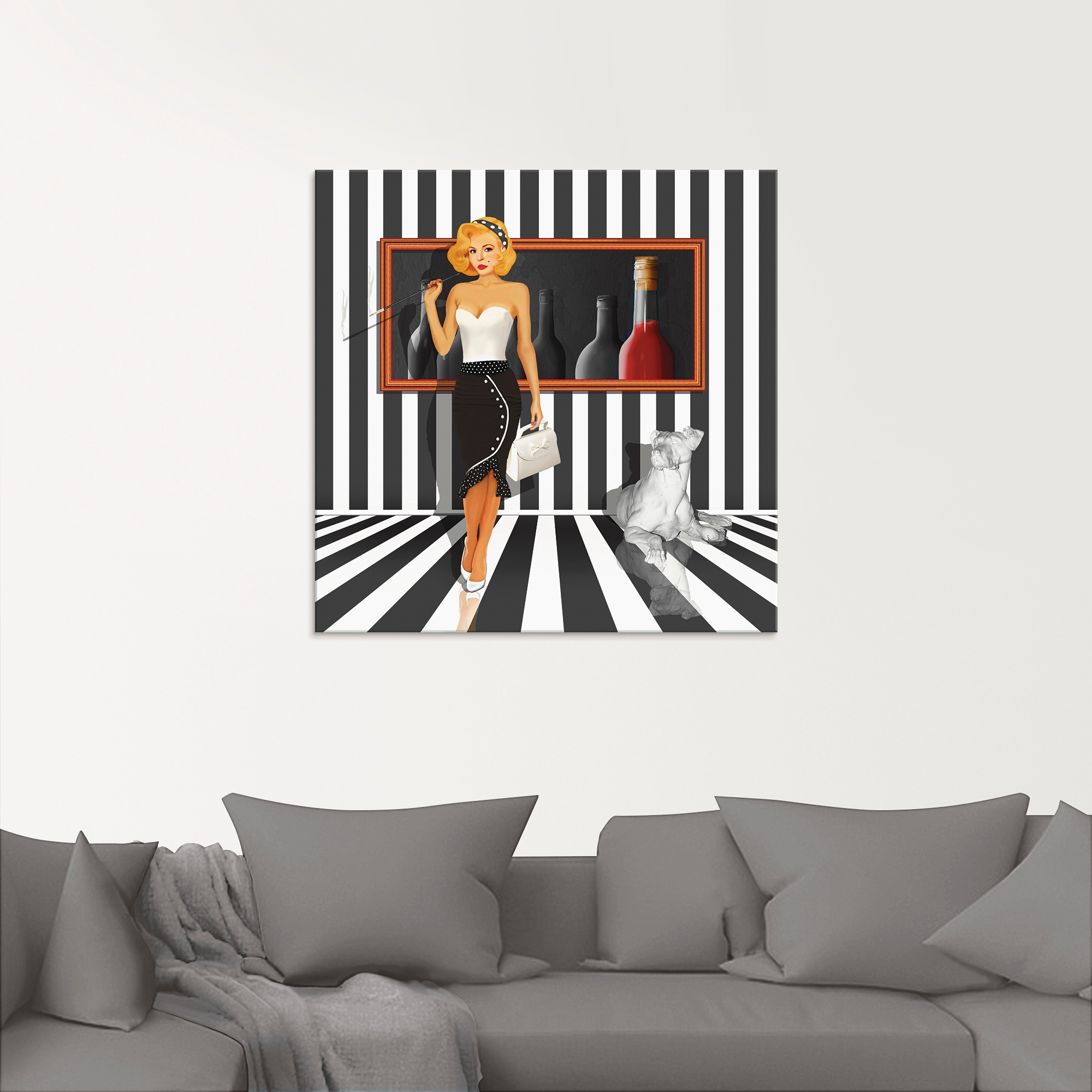 Artland Glasbild »Das Damenquartett 4 Schwarz-Weiss« Frau 1 Stk. tlg. in verschiedenen Größen