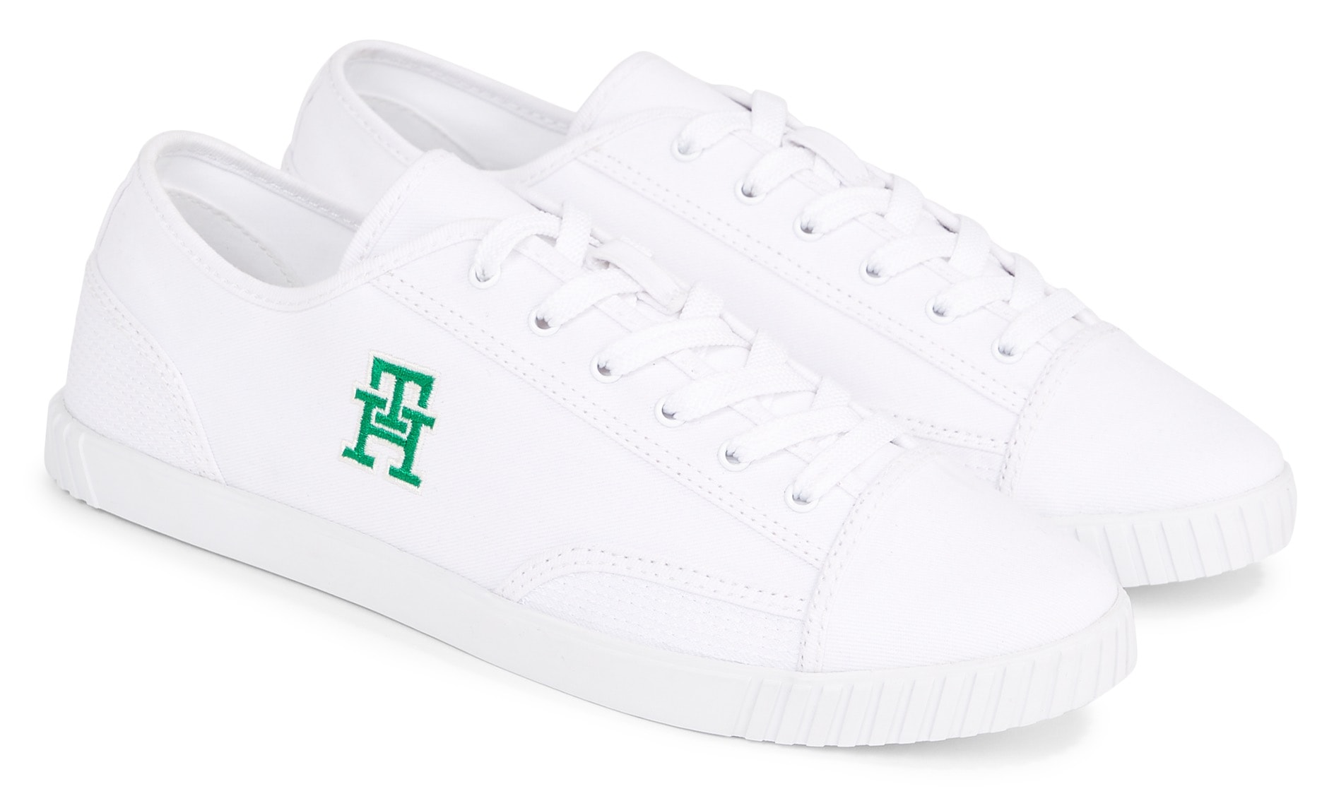 Tommy Hilfiger Sneaker »COMFORT CANVAS SNEAKER«, mit farbiger Logostickerei, Freizeitschuh, Halbschuh, Schnürschuh