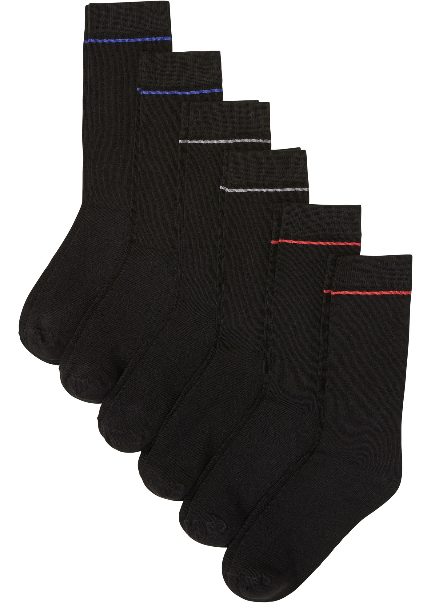 bonprix Socken Packung, 6 Paar tlg. mit dezentem Kontraststreifen am Bündchen