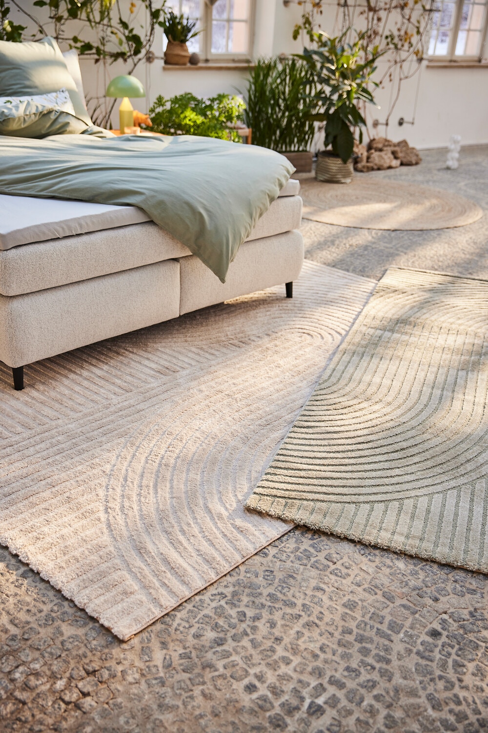 OTTO home Designteppich »Eliaan 3D Optik/Hoch-Tief Effekt« rechteckig 14 mm Höhe hohe Flordichte und angenehm weich, Teppich Wohnzimmer Boho Design