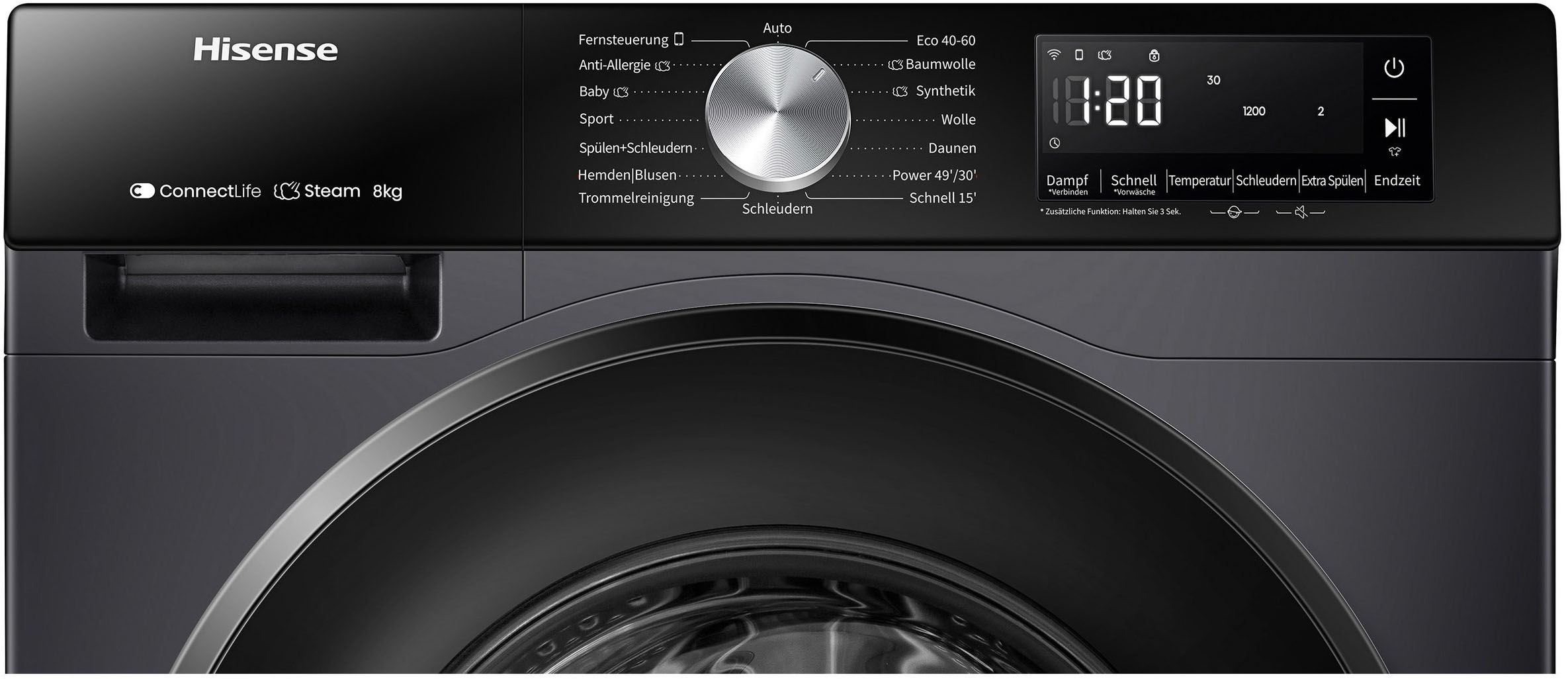Hisense Waschmaschine 3S Serie »WF3S8043BB3« 8 kg 1400 U/min Wifi-ConnectLife