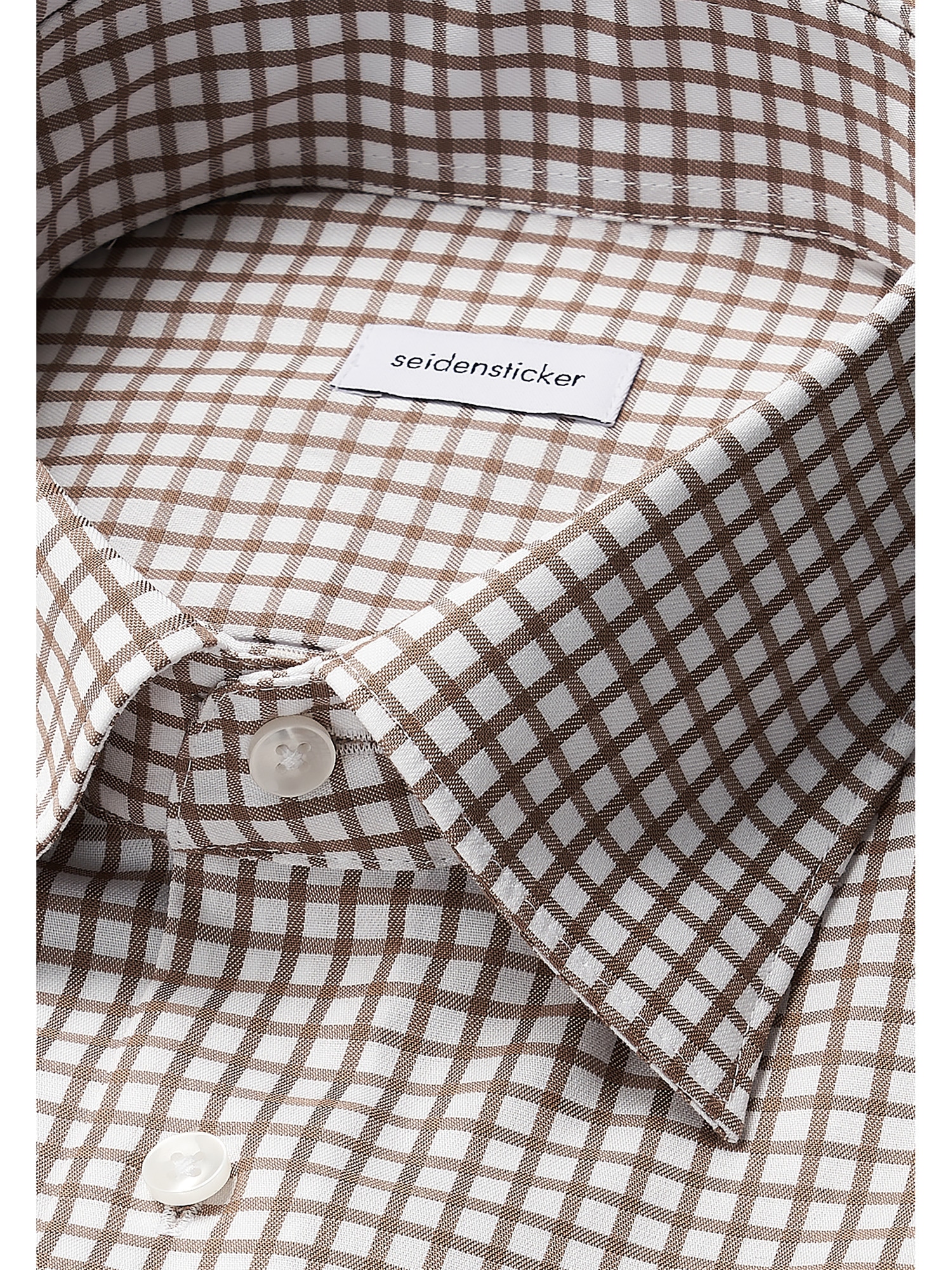 seidensticker Businesshemd »Schwarze Rose«, Shaped 1/1 Covered-Button-Down-Kragen Karo