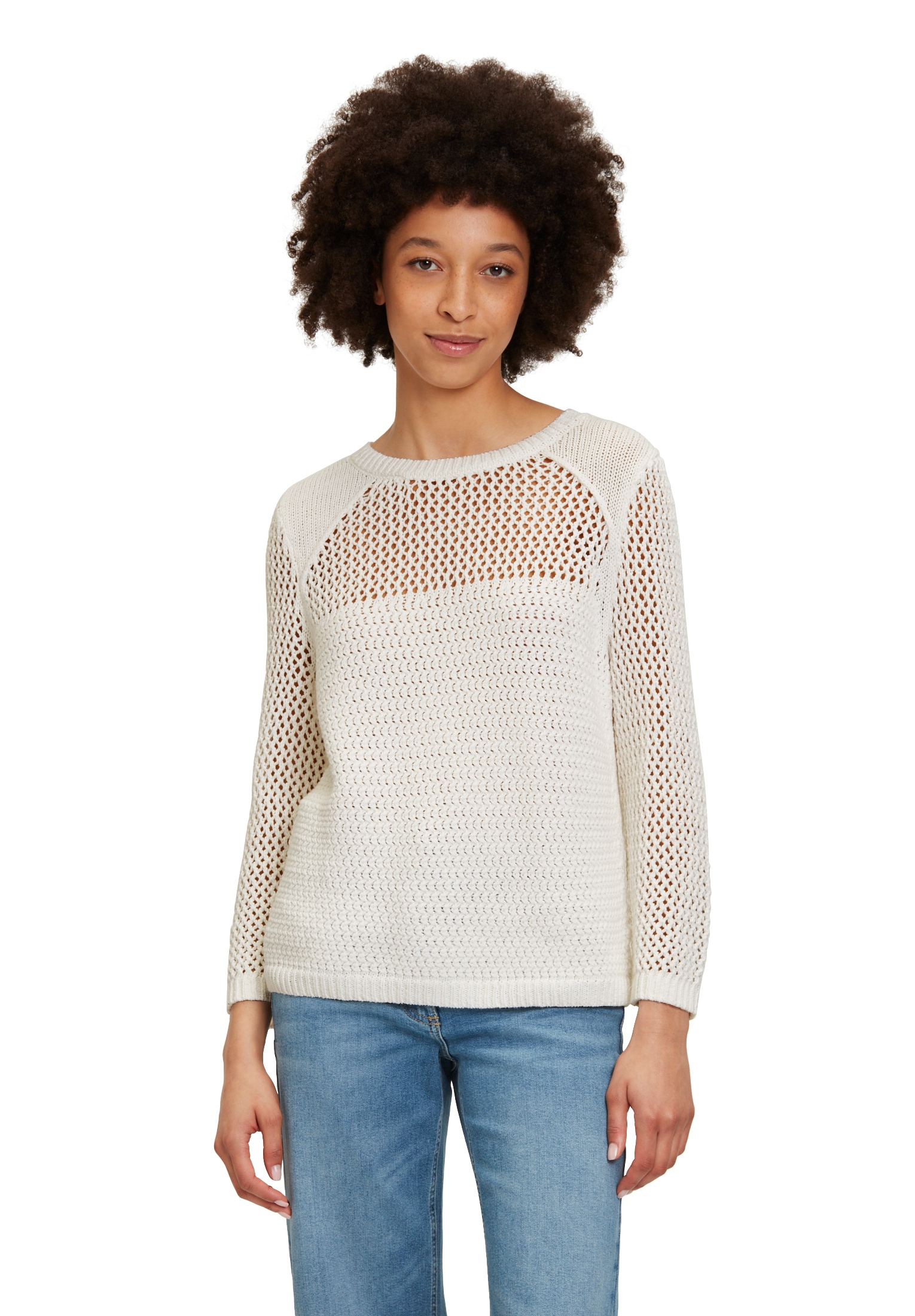 Betty Barclay Rundhalspullover »Grobstrick-Pullover mit Strickdetails«