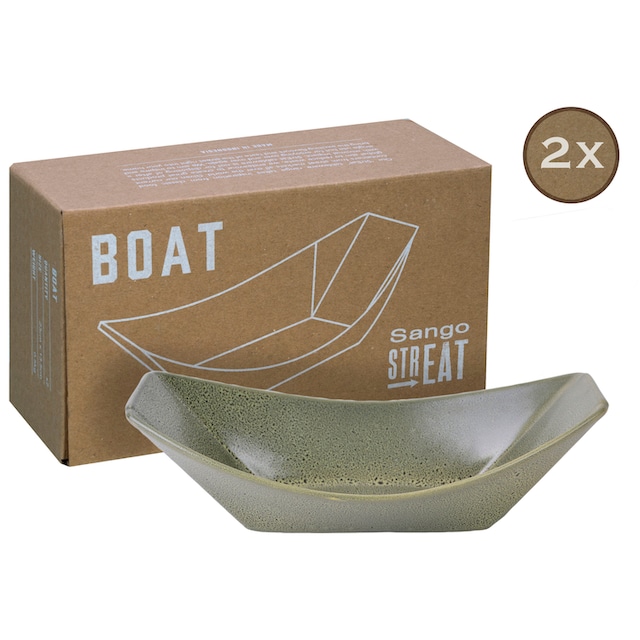 CreaTable Servierschale »Boat«, 2 tlg., aus Steinzeug, Snackschale,  Topaktueller „Streat Food“ Trend bestellen bei OTTO