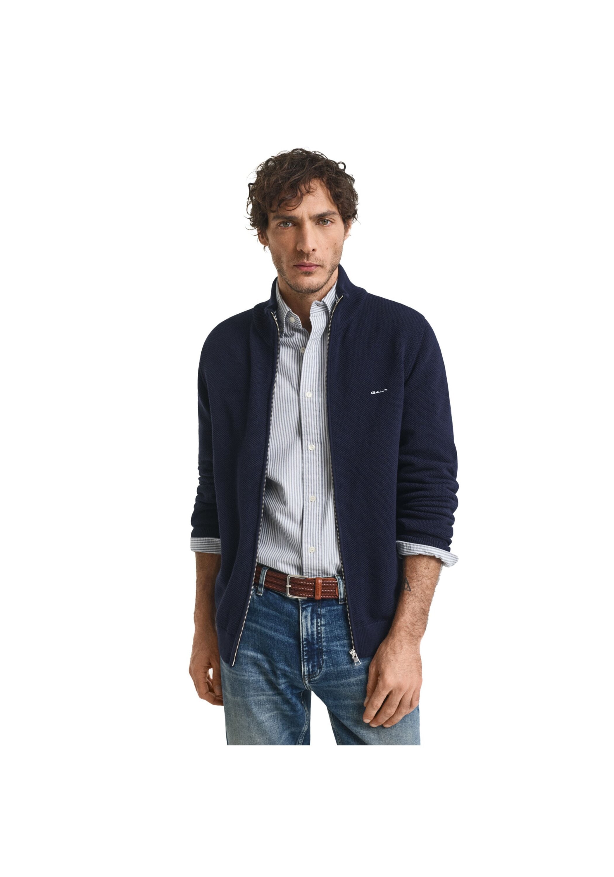 Gant Sweatshirt »Strickjacke COTTON PIQUE HALF ZIP CARDIGAN«