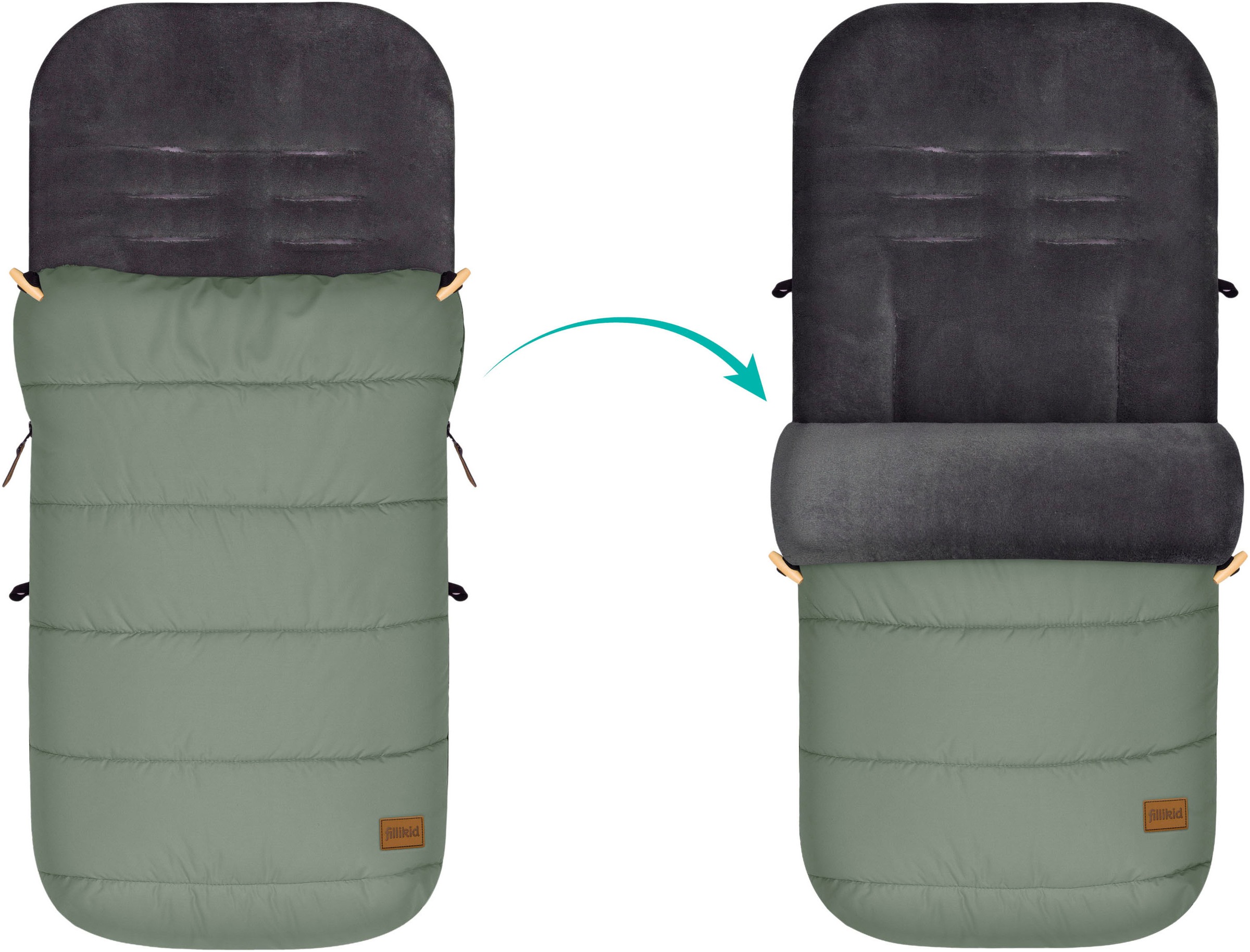Fillikid Fußsack »Lanin Polyester Winterfußsack, salbei«