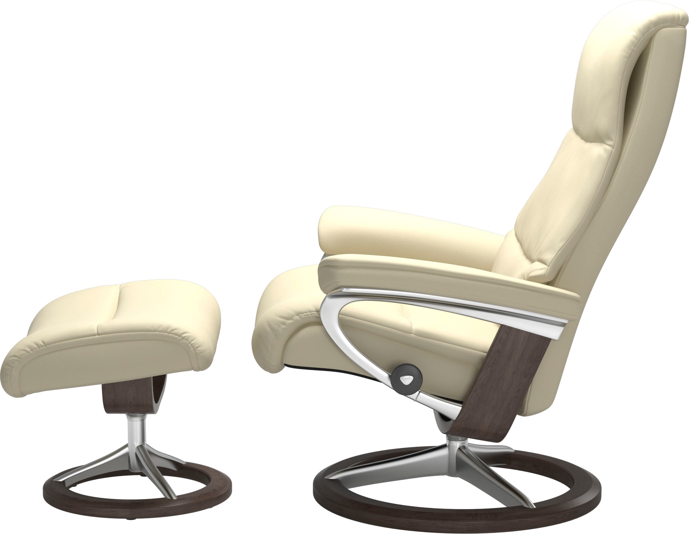 Stressless® Relaxsessel »View« Set, Relaxsessel mit Hocker,  mit Signature Base, Größe S,Gestell Wenge