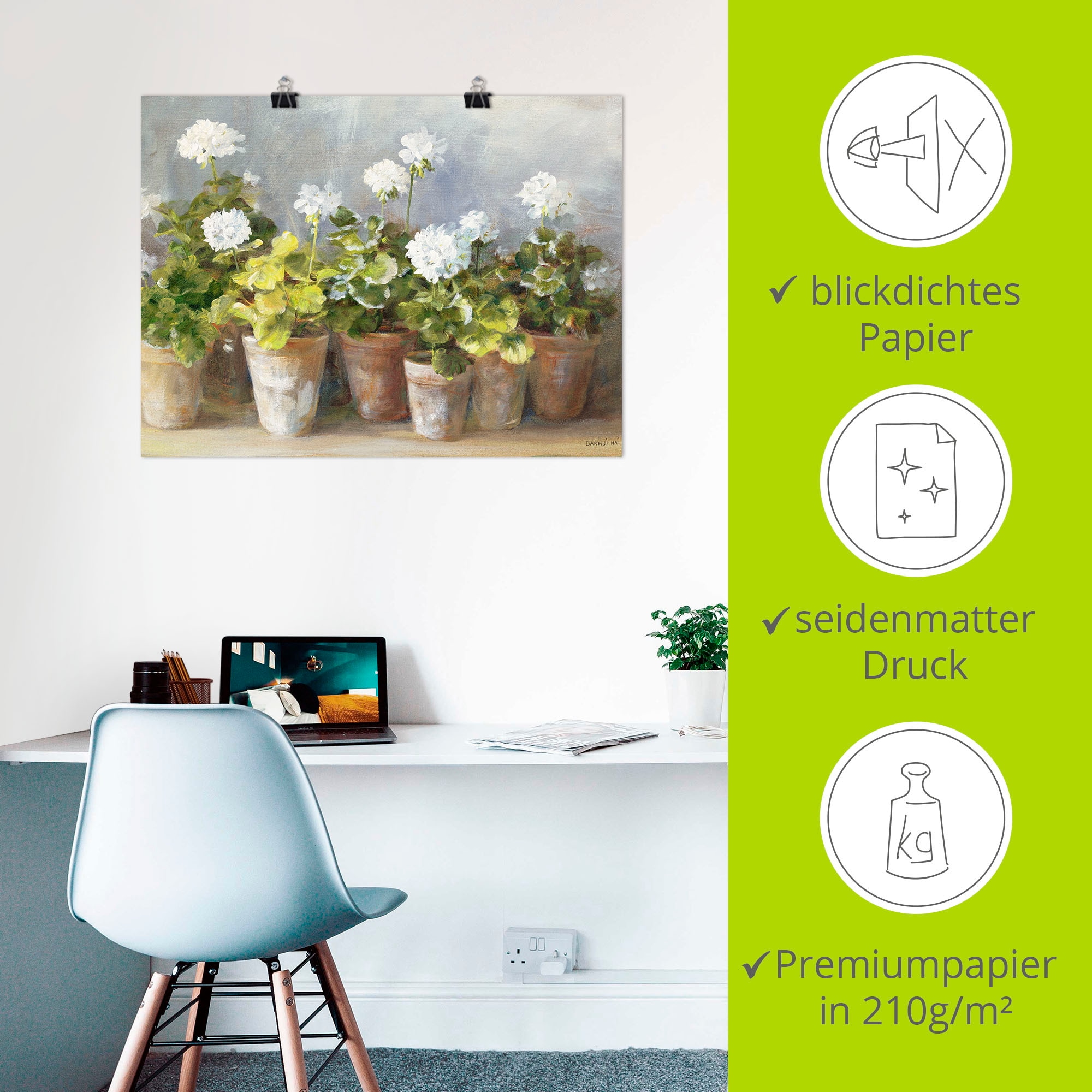 Artland Wandbild »Weiße Geranien« 1 Stk. tlg. als Leinwandbild, Poster in verschied. Größen