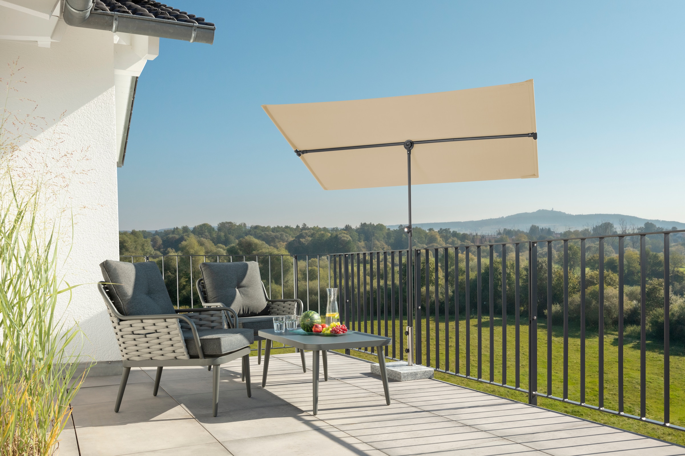 Schneider Schirme Balkonschirm »»Avellino««, 180x130 cm, flexibler Allrounder unter den Sonnenschirmen