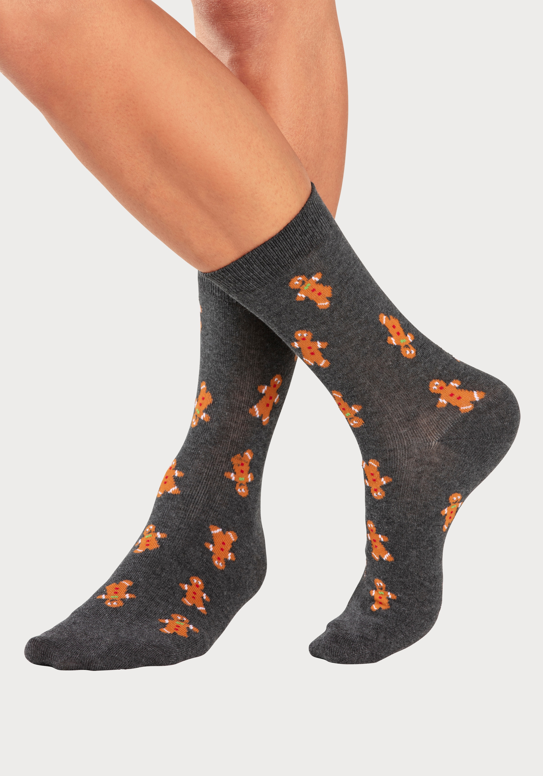 John Devin Socken, (Packung, 3 Paar), mit unterschiedlichen Weihnachtsmotiven