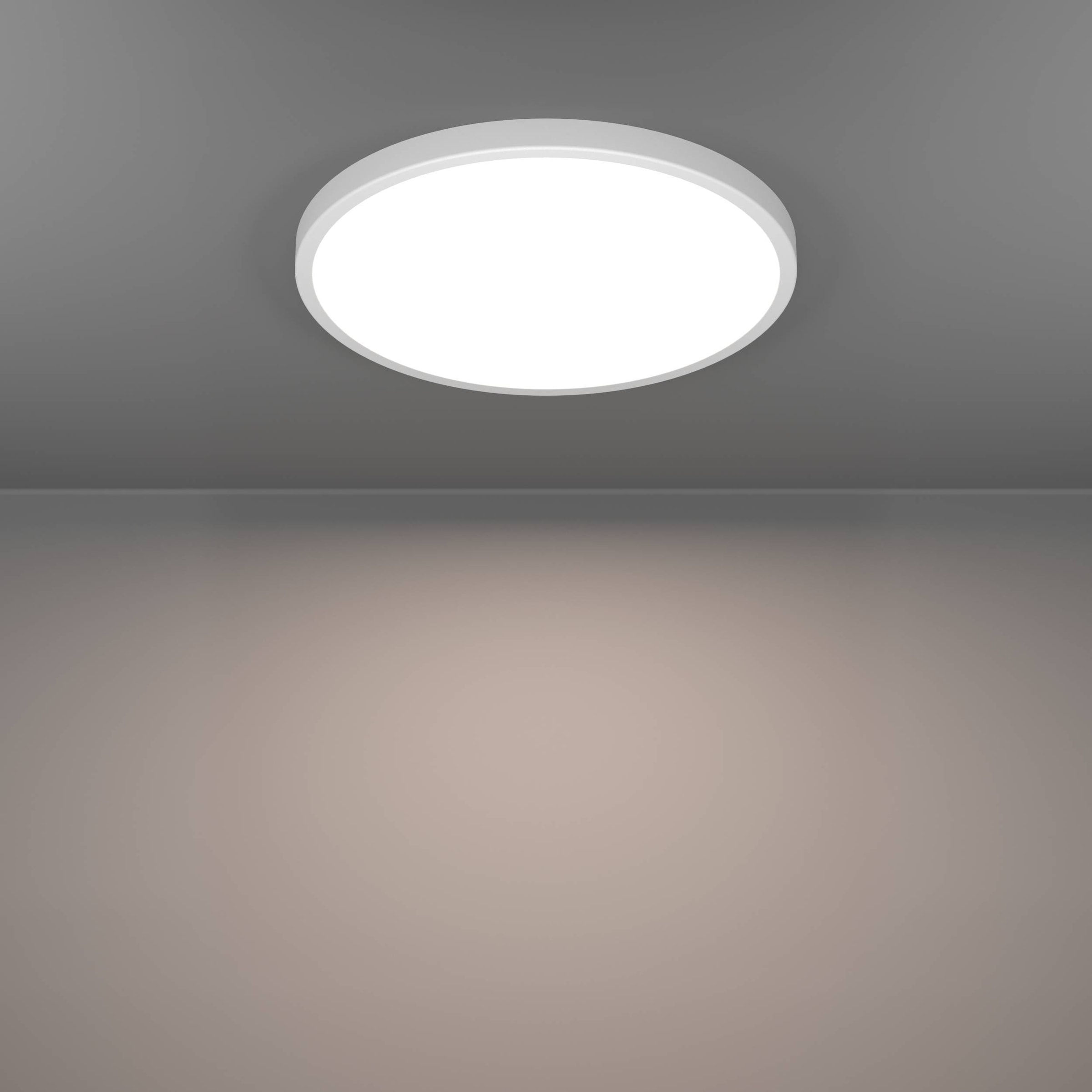 EGLO Aufbauleuchte »Fueva 6 Deckenleuchte, Aufbaulampe, Deckenbeleuchtung, Kunststoff« LED-Modul 1 Stk. Kaltweiß | Neutralweiß | Warmweiß Aufbauleuchte - H2,5 x Ø38,9 cm - weiß - 17W inkl.