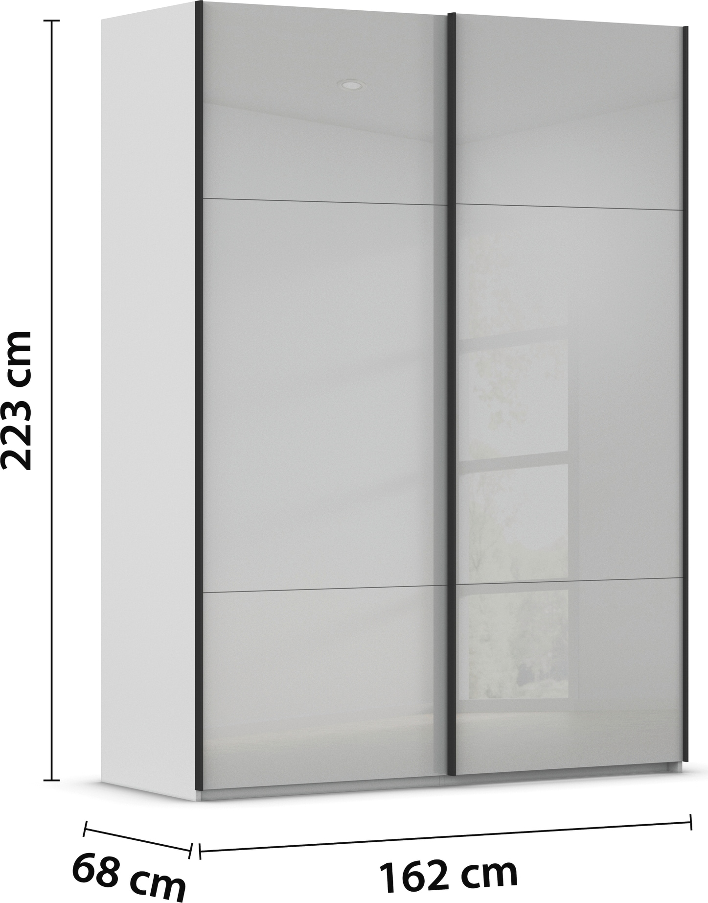 rauch Schwebetürenschrank »Kleiderschrank Schrank Garderobe Schlafzimmerschrank CONTIDO«, (in 3 verschiedenen Ausstattungen BASIC/CLASSIC/PREMIUM), aus hochwertigem Material in 6 Breiten 2 Griff-Farben MADE IN GERMANY