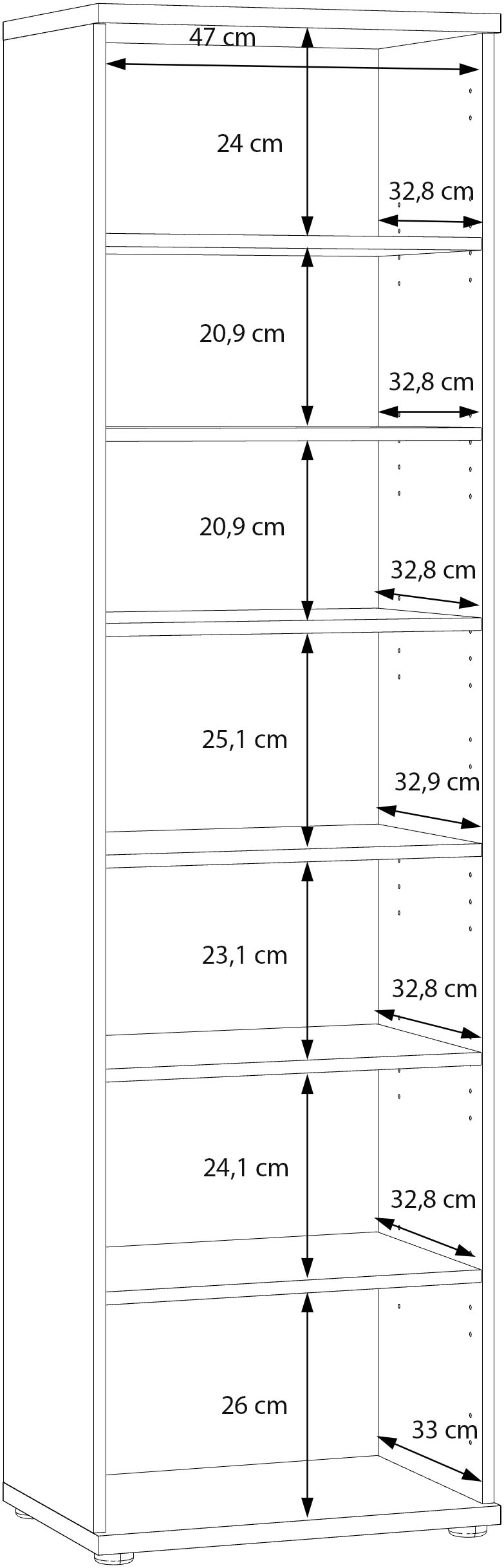FORTE Schuhschrank »Mehrzweckschrank, Stauraum, viele Einlegeböden« B/H/T 50,2/179,1/34,8, Spiegel