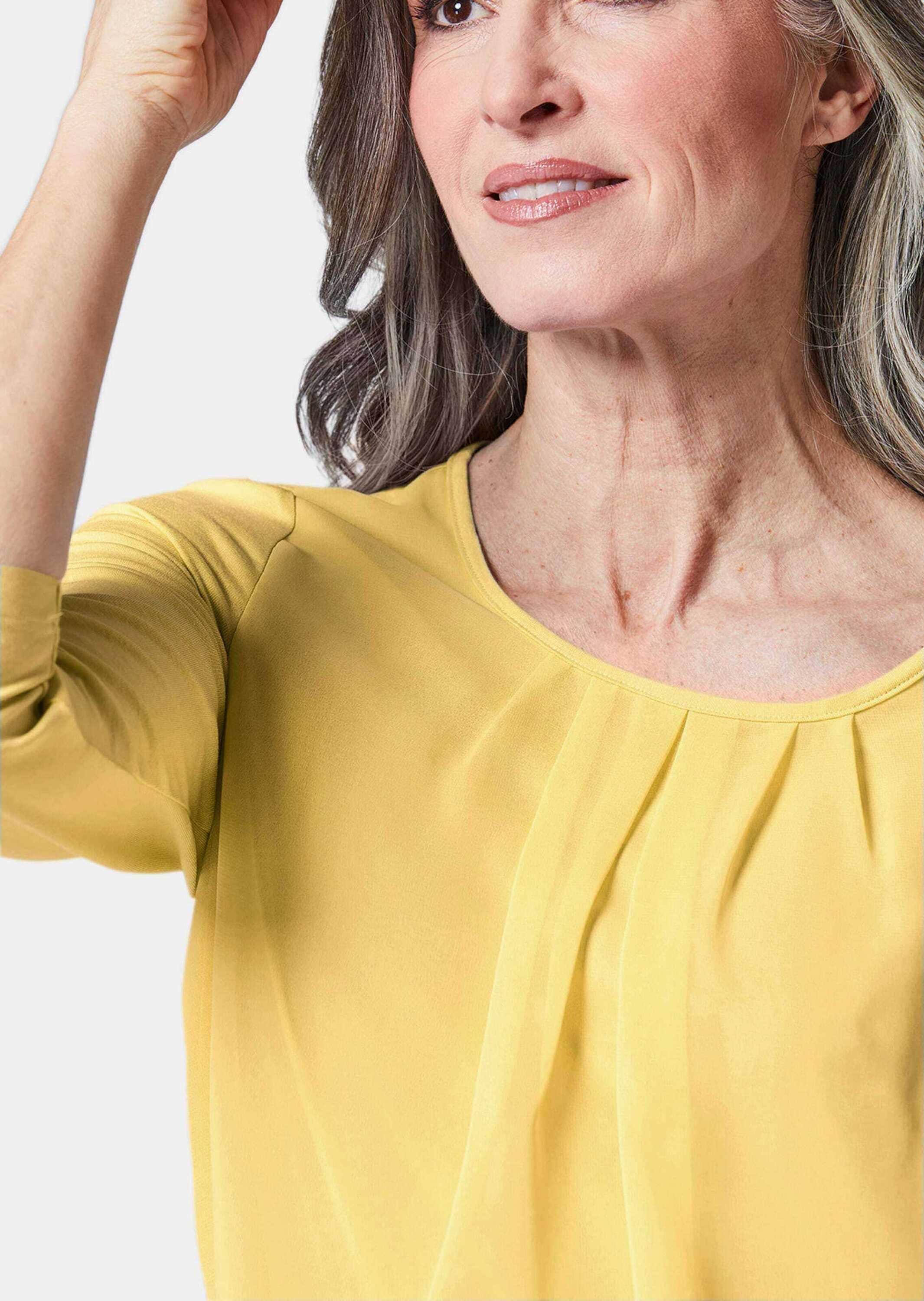 GOLDNER Kurzarmbluse »Blusenshirt Gepflegtes Shirt in eleganter Blusen-Optik«