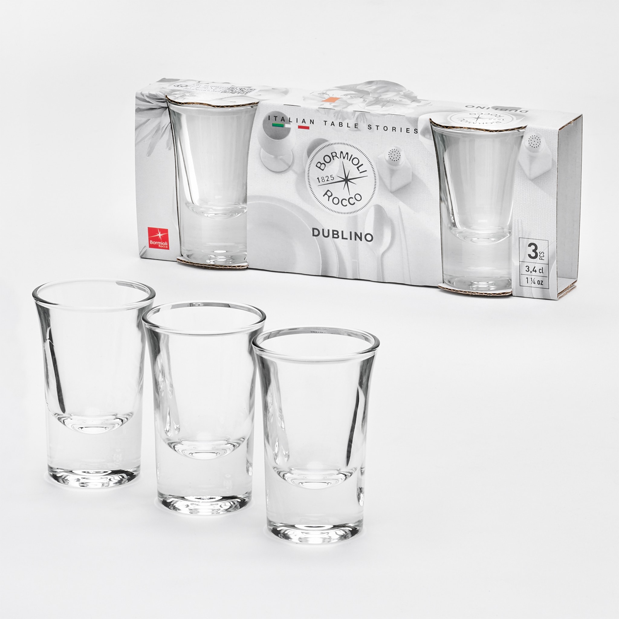 Bormioli Rocco Schnapsglas »Stamper Dublino 3,4cl, 3 Stück« perfekt geeignet für Likör und weitere Spirituosen