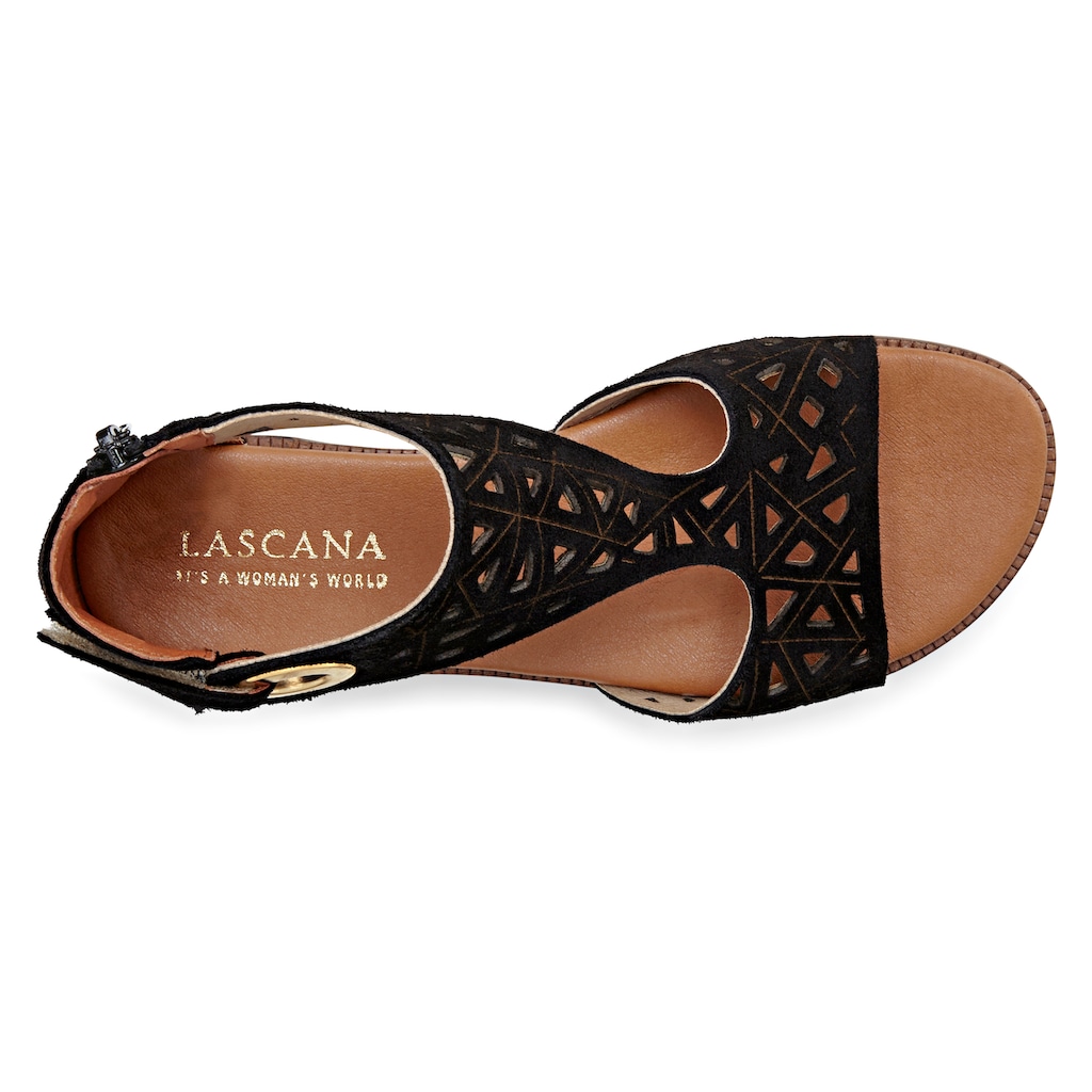 LASCANA Sandale, aus hochwertigem Leder mit raffinierten Cut-Outs