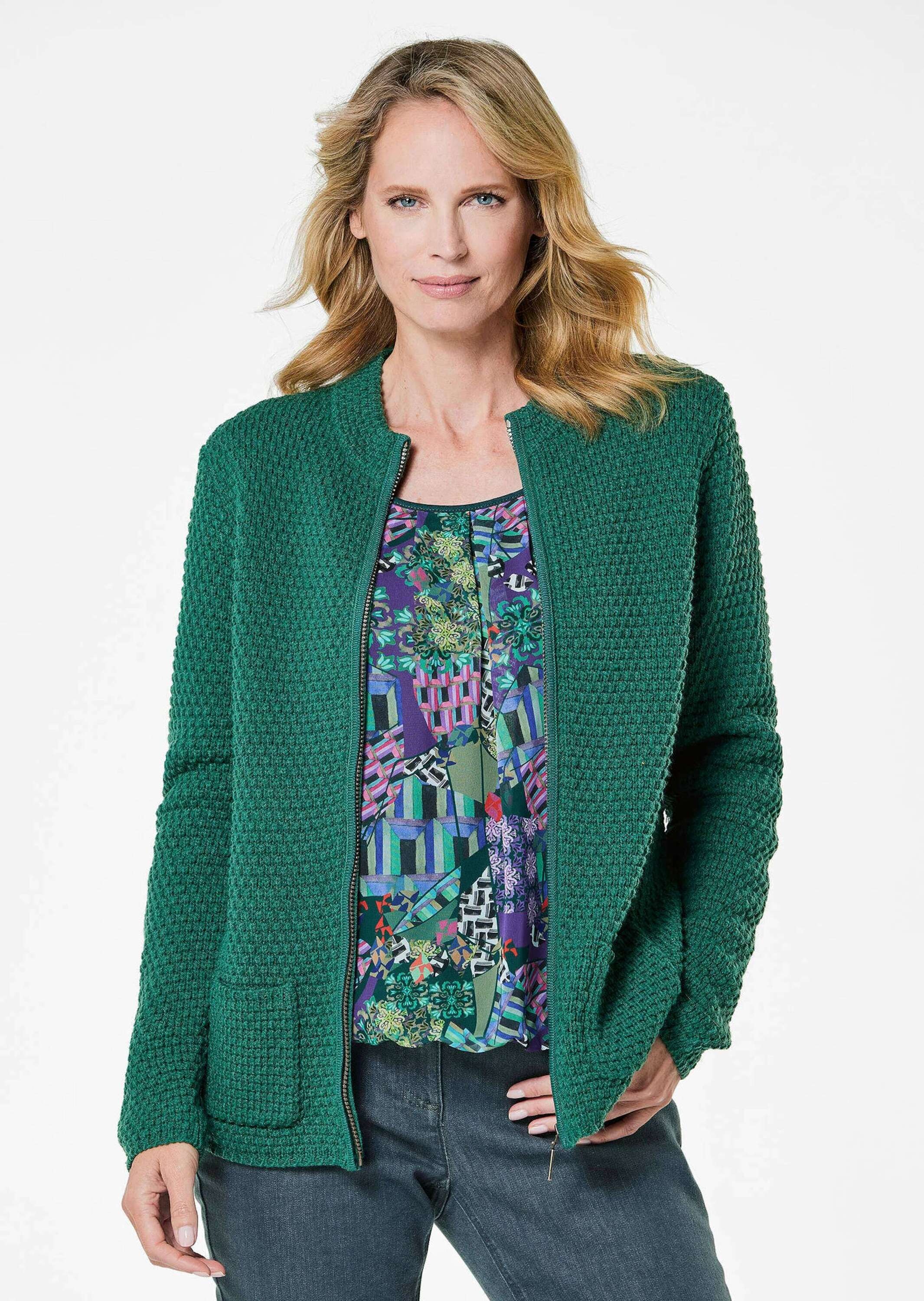 GOLDNER Strickpullover »Kurzgröße Strickjacke«
