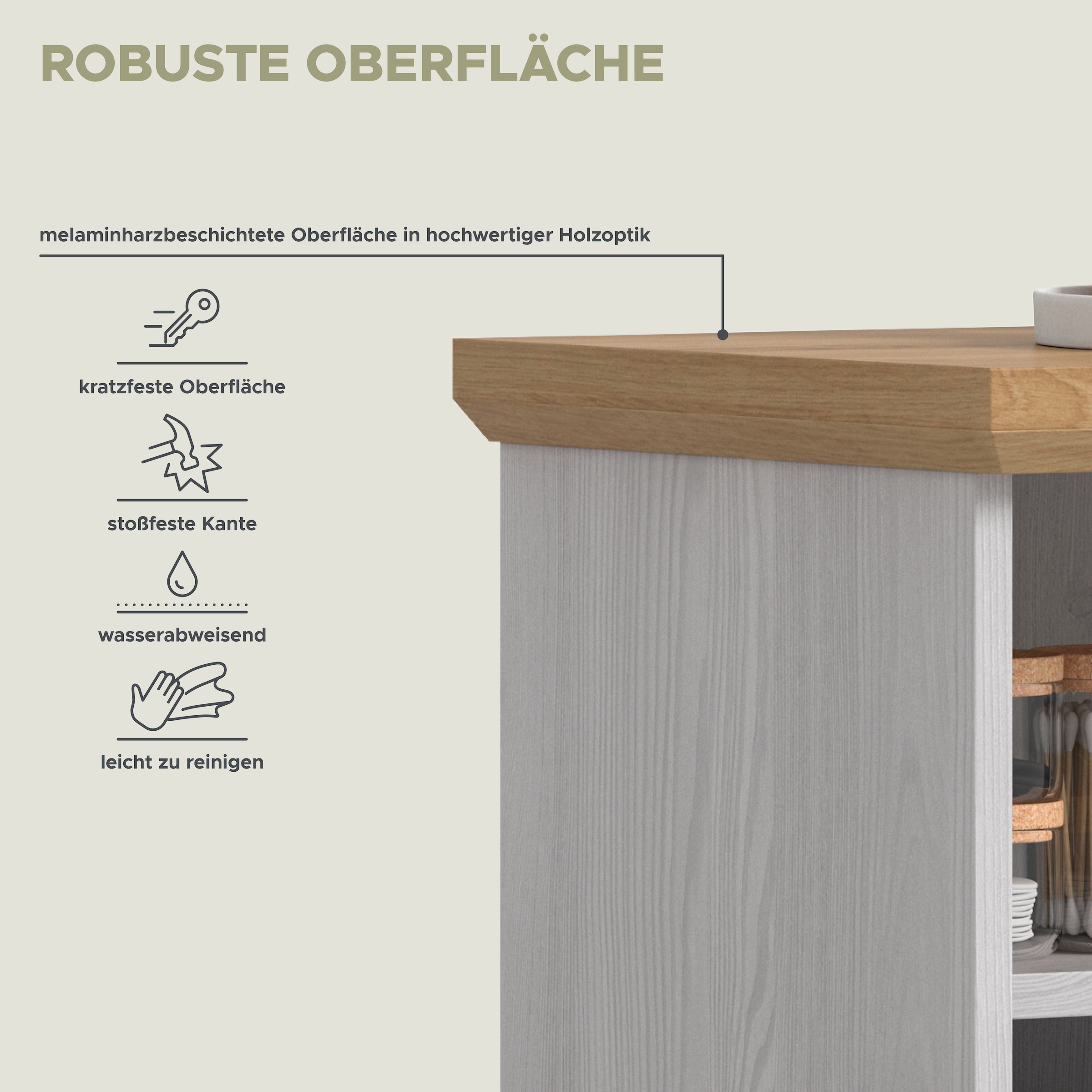 welltime Midischrank »COSENZA« 1 Stk. tlg. Midischrank, Badschrank, Bad, Badezimmer