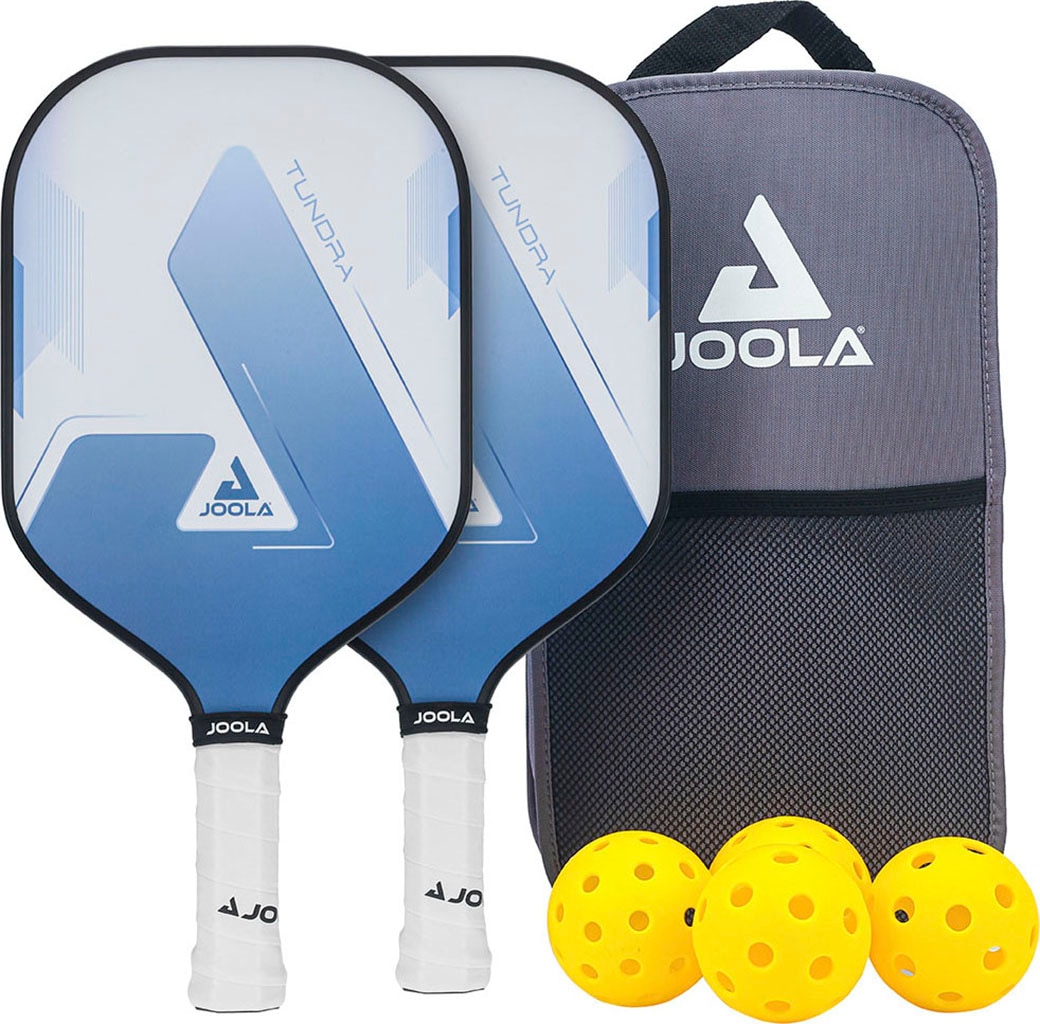 Joola Pickleballschläger »Tundra Pickleball Set« Inklusive 2 Schläger, 4 Bällen und Tasche, ideal für Freizeitspieler in blau