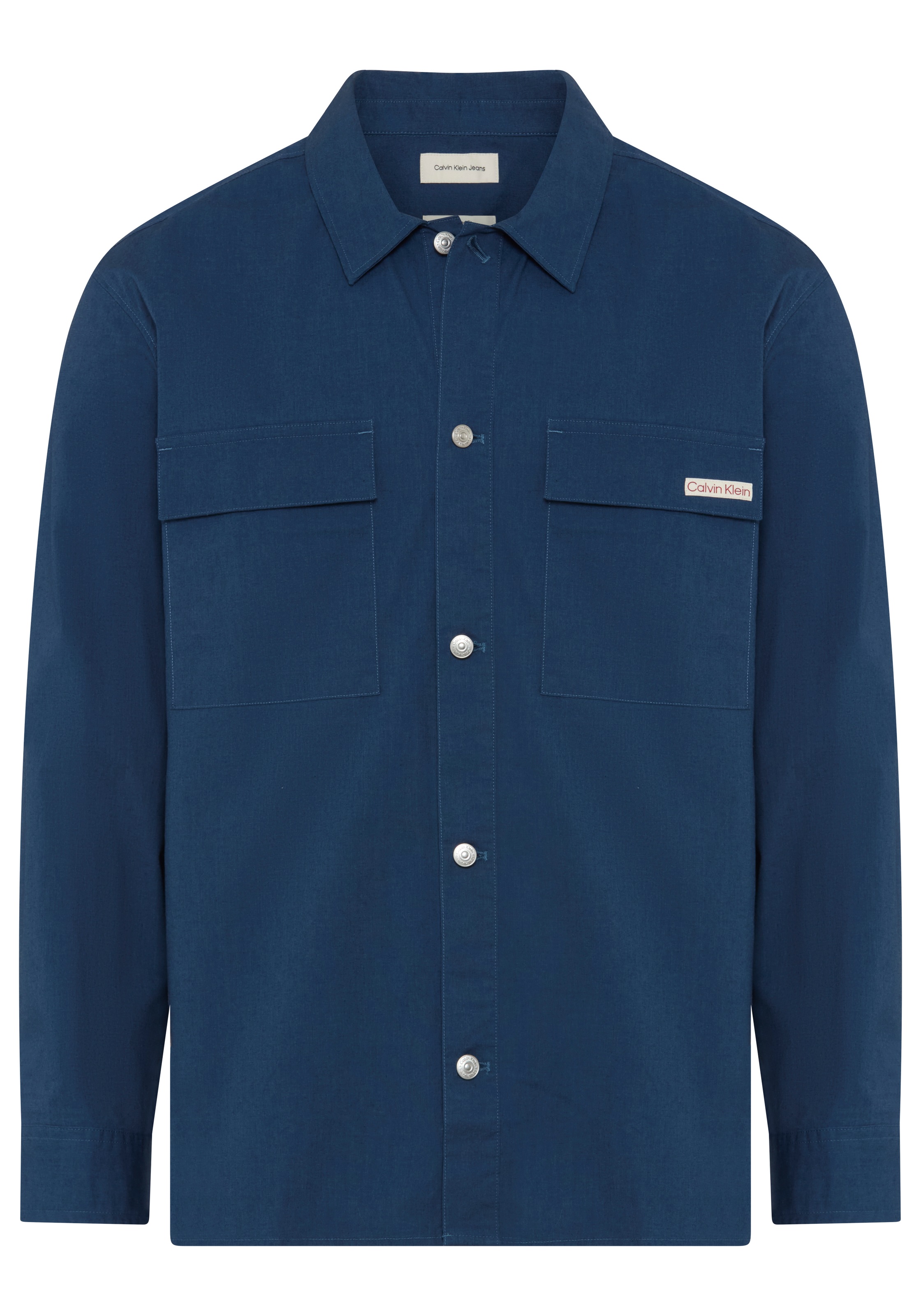 Calvin Klein Jeans Outdoorhemd »Overshirt LS COTTON NYLON UTI« bequeme Passform, Hemdkragen, Markenlabel