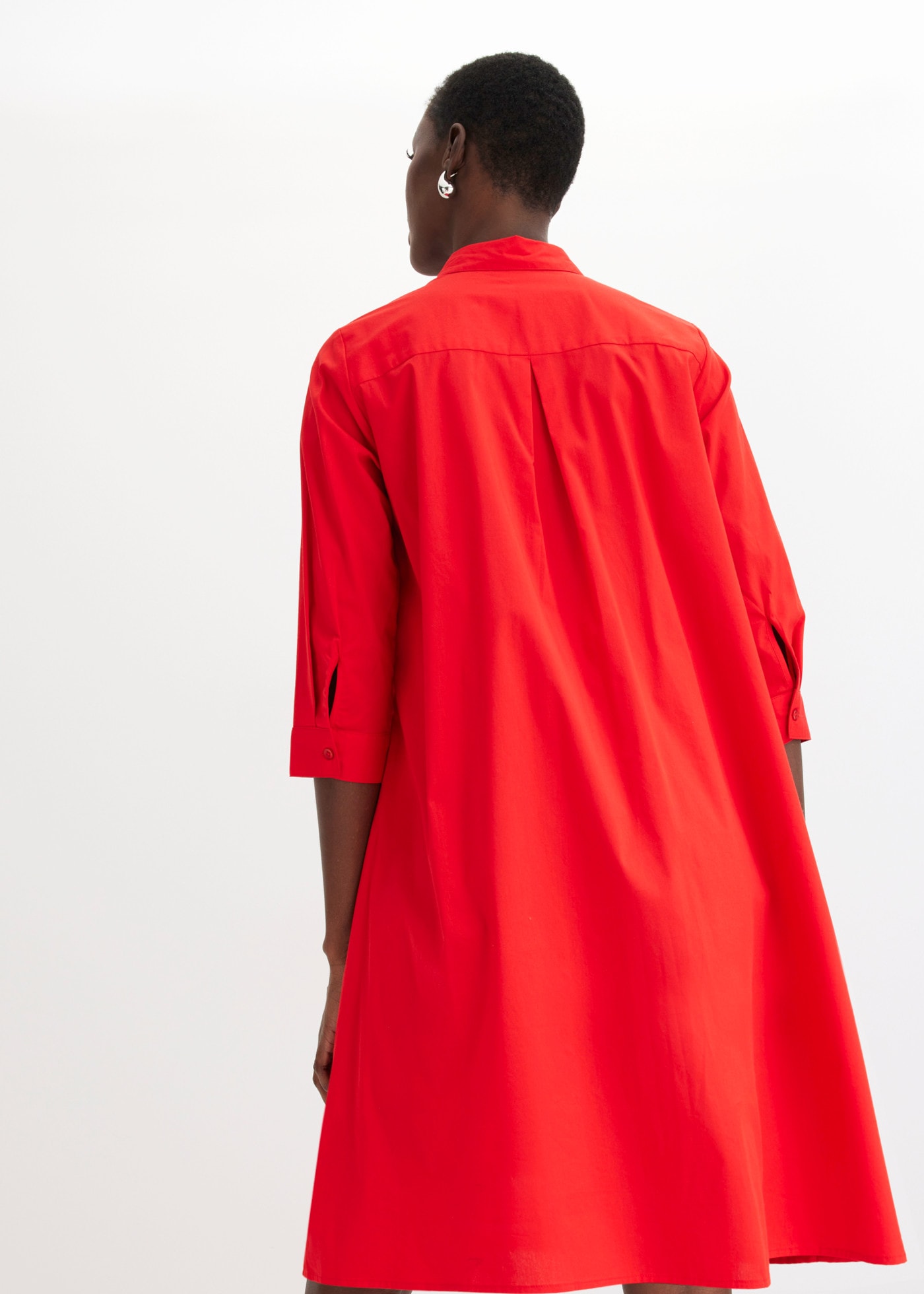 bonprix Hemdblusenkleid A-Linien-Passform, 3/4-Ärmel, mit Hemdblusenkragen