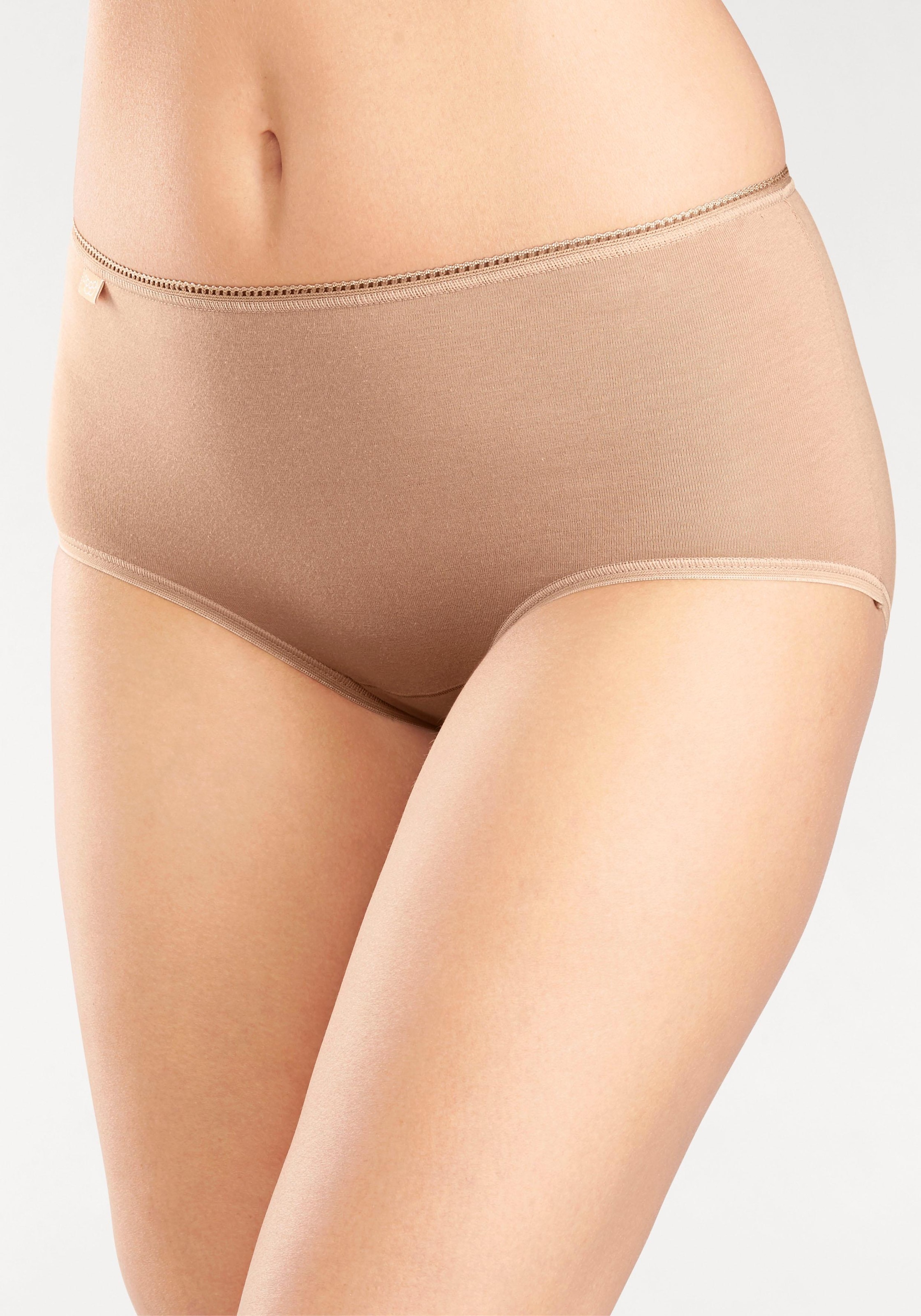 sloggi Midislip »24/7 Cotton Midi C3P«, (3er Pack), Elastikbund mit Spitze, blickdicht, weiche Baumwollmischung