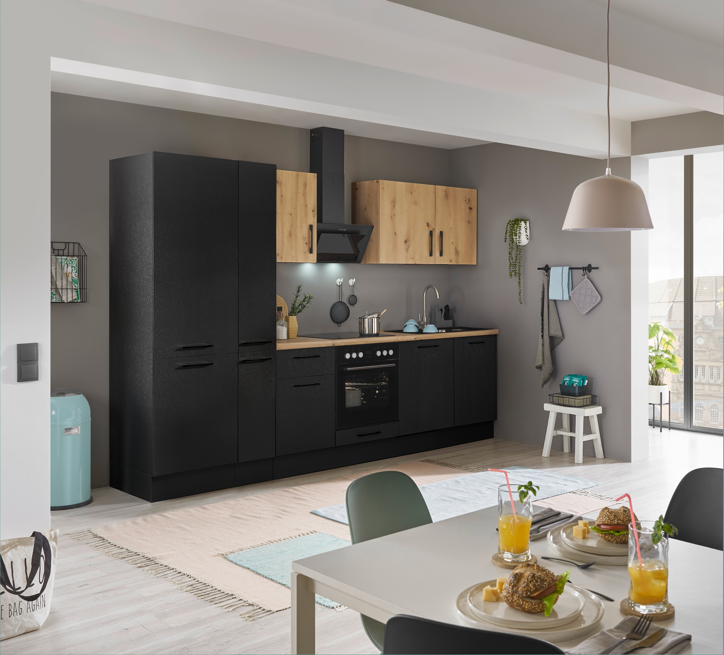 BASIC by Balculina Küchenzeile »Turin« Breite 310 cm, wahlweise mit E-Geräten