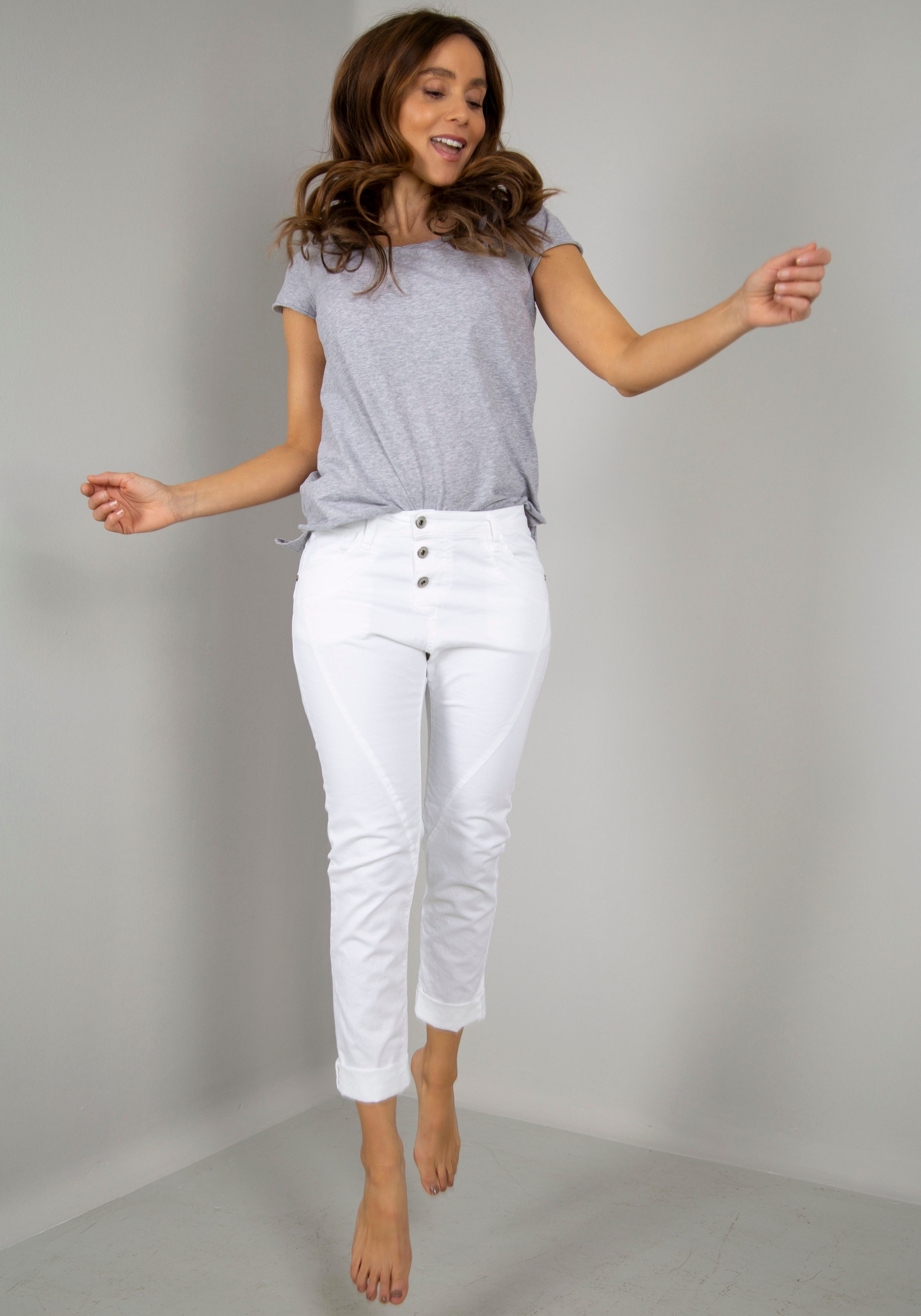 Please Jeans 5-Pocket-Jeans »P78A«, lässige Boyfriend Jeans in leichter Crinkle Optik und krempelbarem Bein