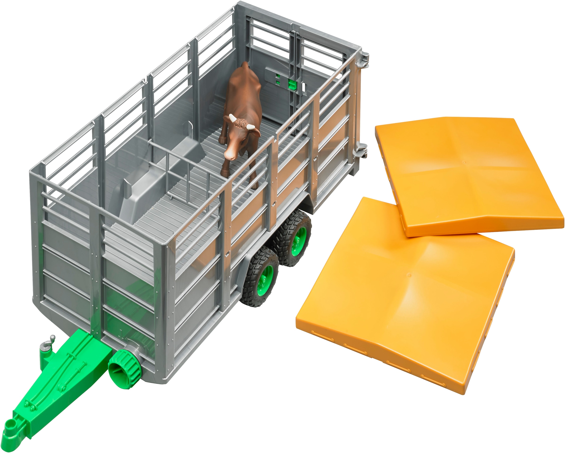 Bruder® Spielfahrzeug-Anhänger »Viehtransportanhänger mit 1 Kuh (02227)« Made in Europe