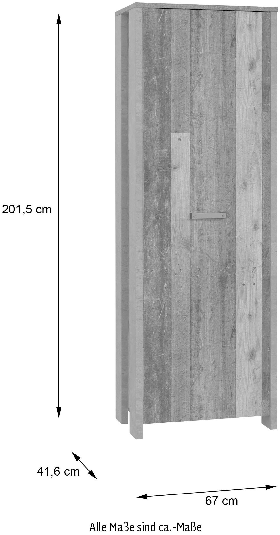 FORTE Garderobenschrank »Clif«, Höhe ca. 200 cm