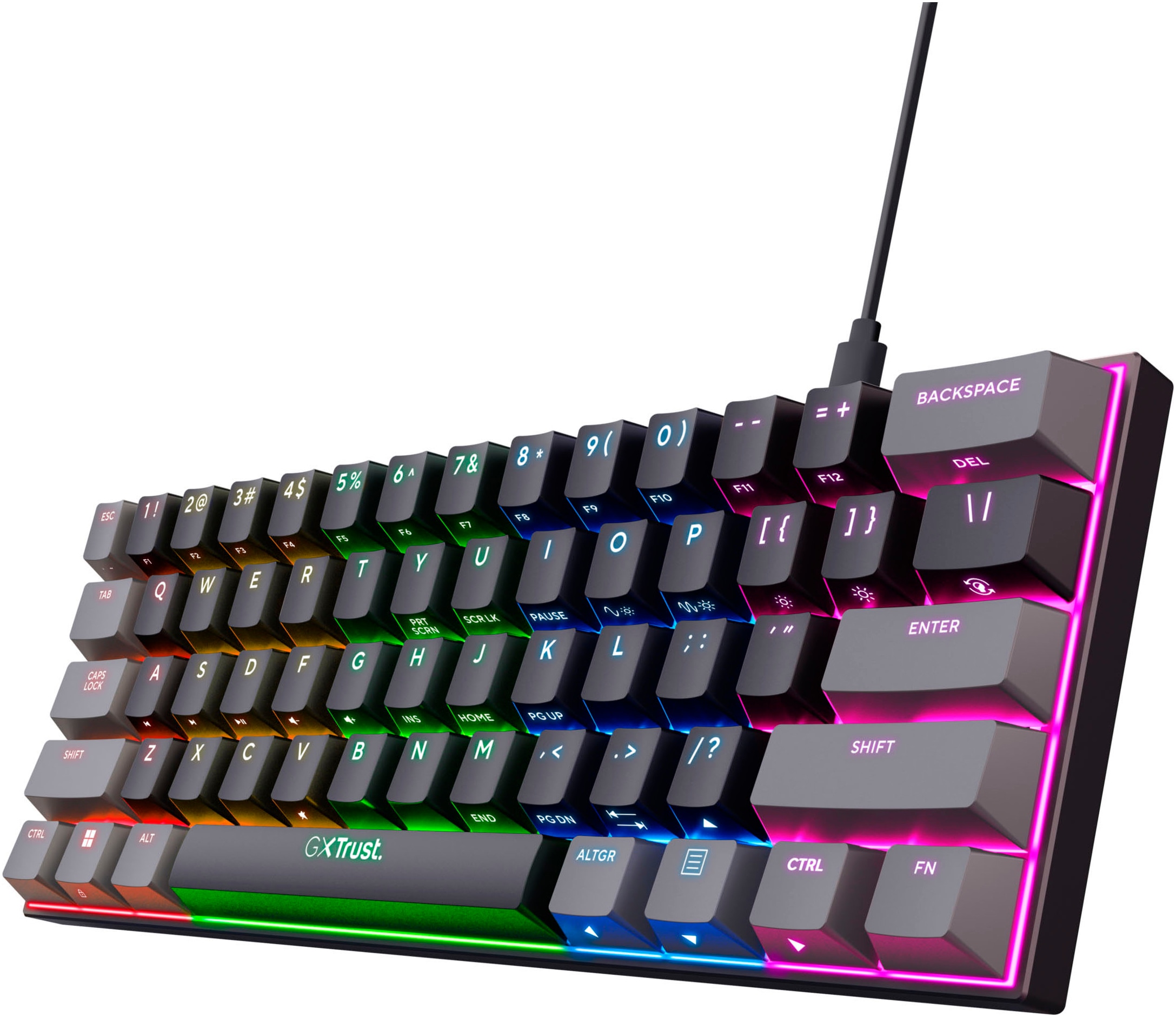 Trust Gaming-Tastatur »GXT 867 Acira«, (USB-Anschluss-Multimedia-Tasten)