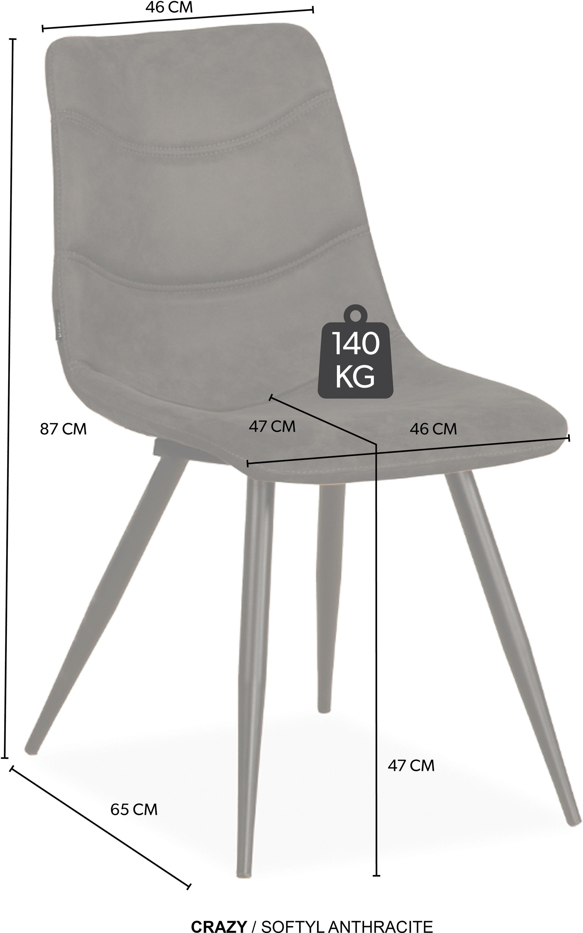 OMG Design Esszimmerstuhl »Crazy« (Set) 2 Stk.Esszimmerstuhl, pflegeleichter Bezug, mit Handgriff