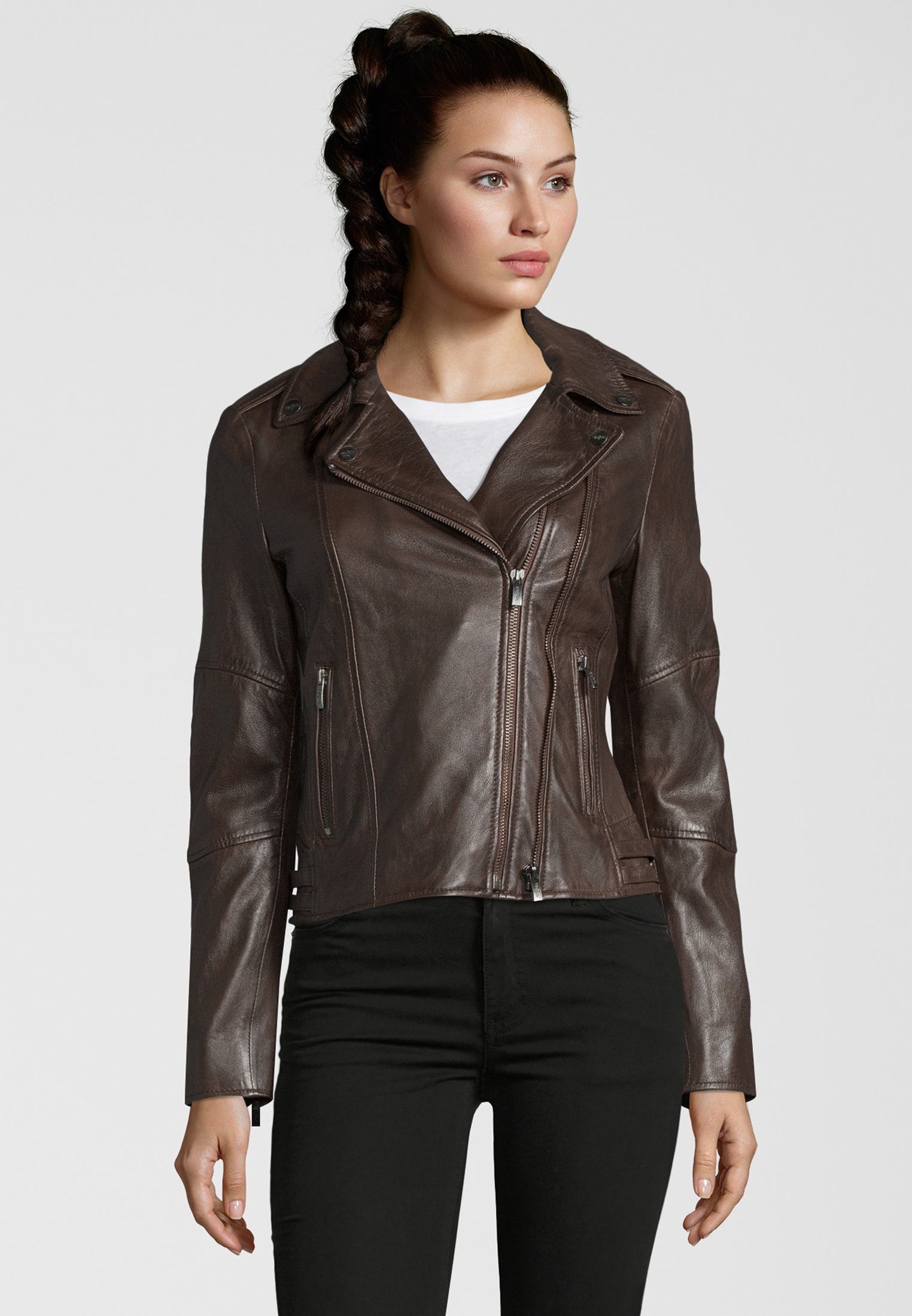 Buffalo Lederjacke »Celebration«, mit Schulterriegeln