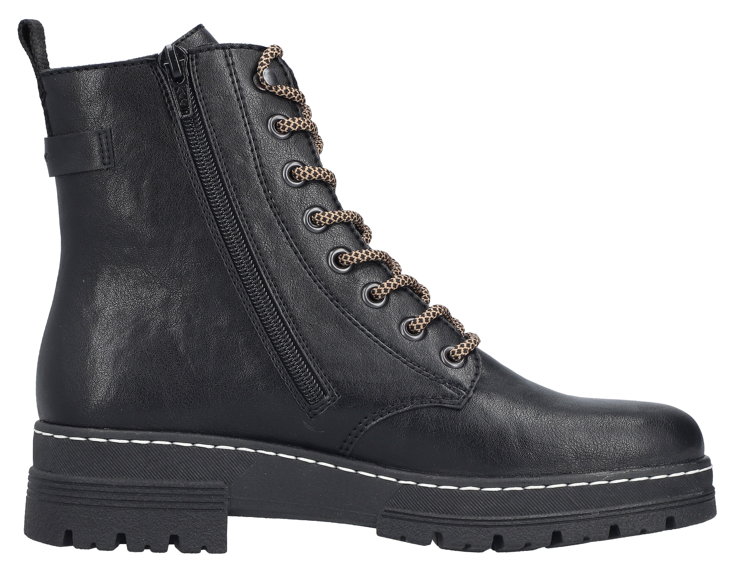 Rieker Schnürstiefelette, Schnürboots, Plateauboots, Profilsohle, mit Innenreißverschluss
