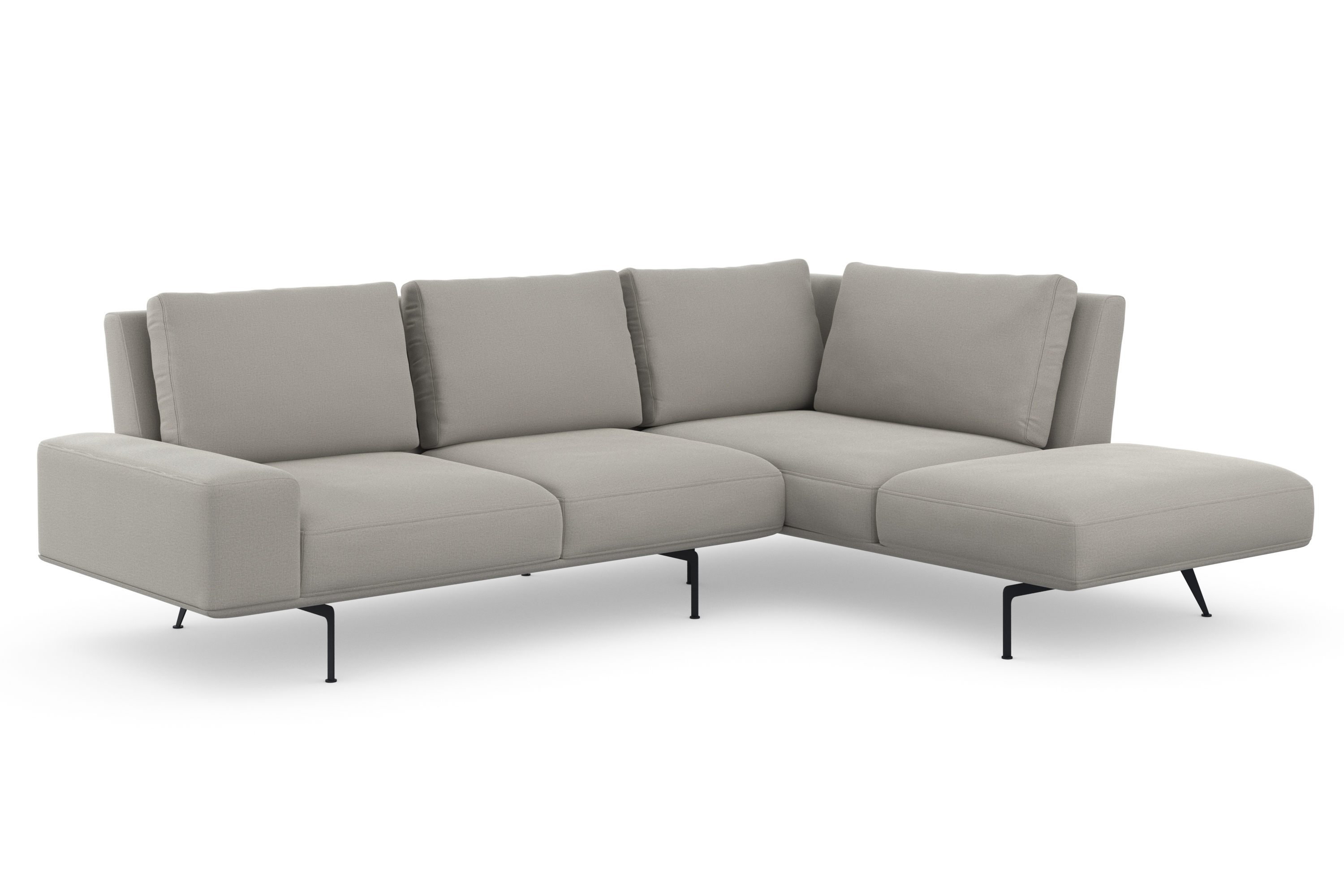 Machalke Ecksofa »L-Form« mit hoher Bodenfreiheit in beige, Größe B/H/T: 290 cm x 90 cm x 100 cm