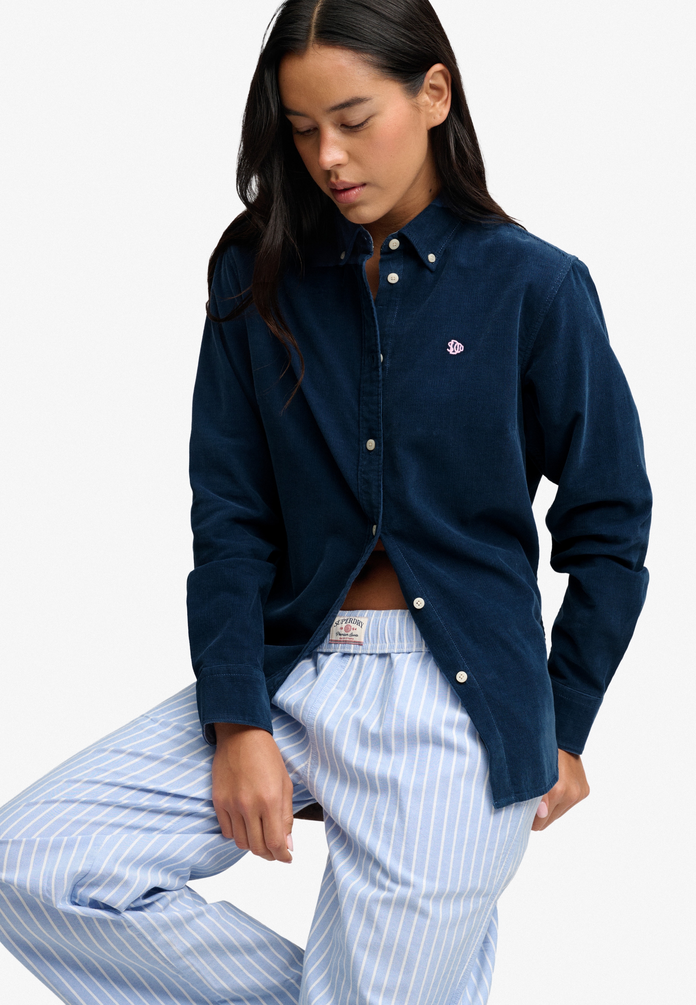 Superdry Hemdbluse »NEEDLE CORD BD L/S SHIRT« Baumwolle, slim fit, aus feinem Cord