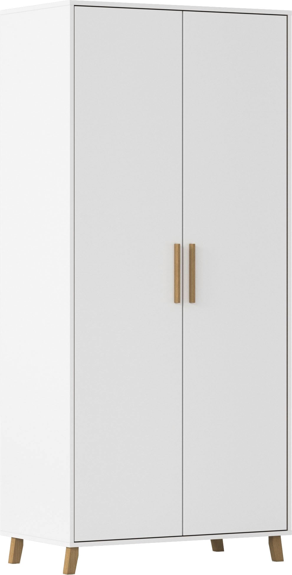 rauch Drehtürenschrank »Kleiderschrank Schrank Garderobe SHINJO Breiten 93/140/187 cm« in 3 verschiedenen Ausstattungen BASIC/CLASSIC/PREMIUM,  Griffe und Füße aus Massivholz, viel Stauraum MADE IN GERMANY