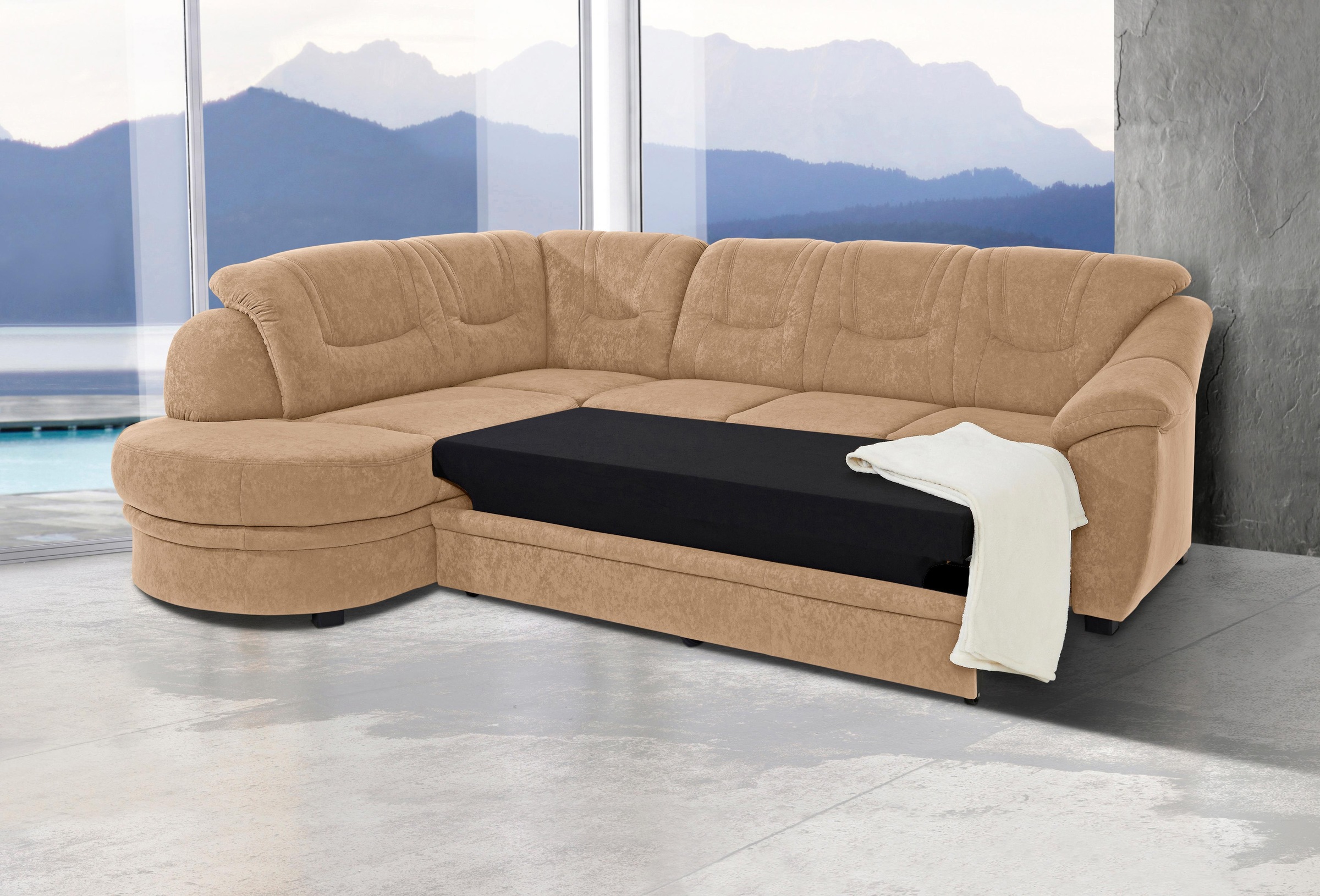 sit&more Ecksofa »Savoni L-Form« wahlweise mit Bettfunktion