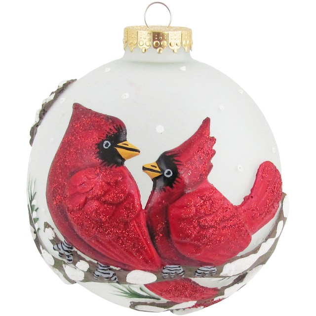 Krebs Glas Lauscha Weihnachtsbaumkugel »CBK30412, Weihnachtsdeko,  Christbaumschmuck, Christbaumkugeln Glas«, (1 St.), mit 3D Vogel bestellen  bei OTTO