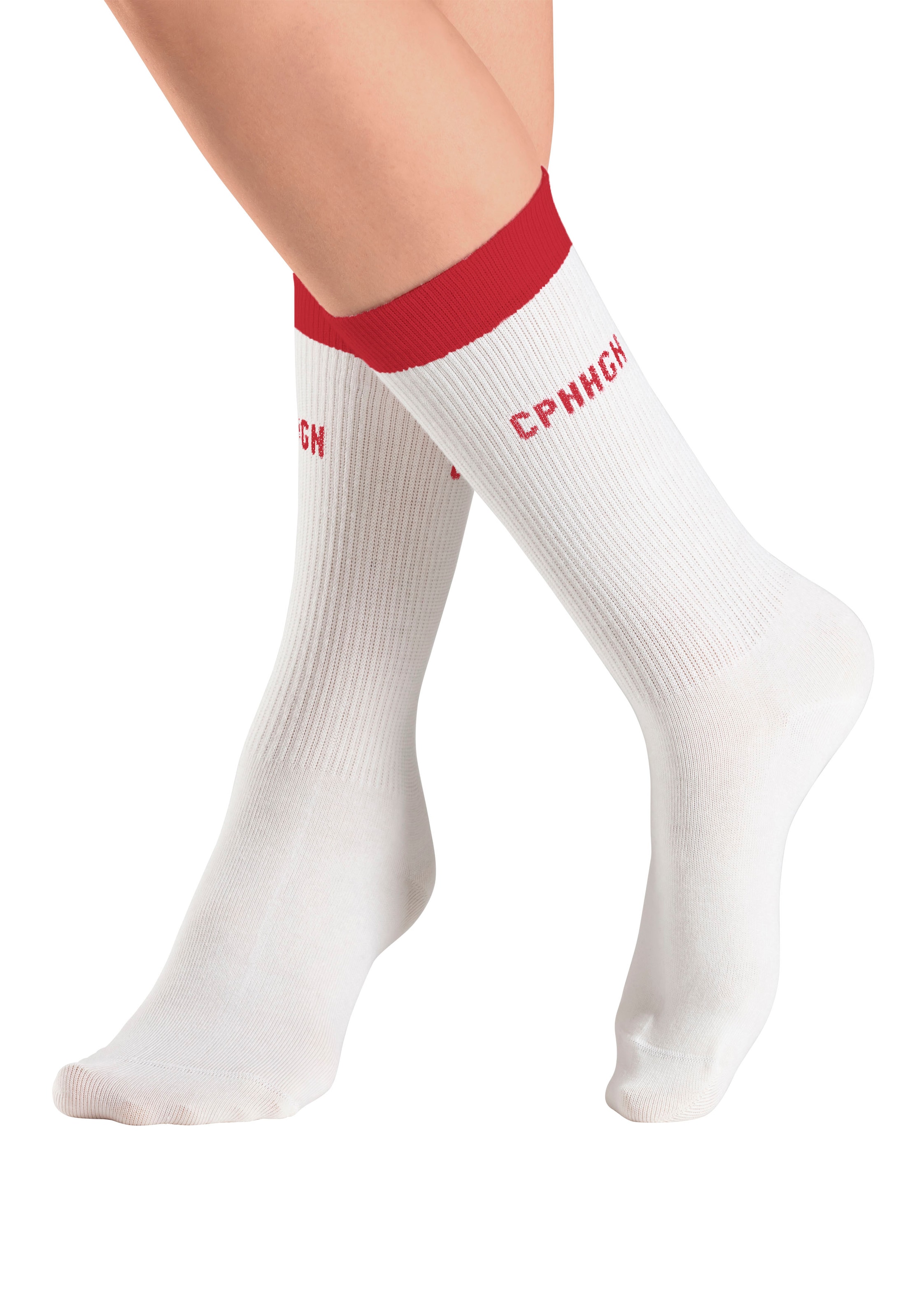 Copenhagen Studios Tennissocken, (Packung, 2 Paar), mit kontrastfarbenem Bund