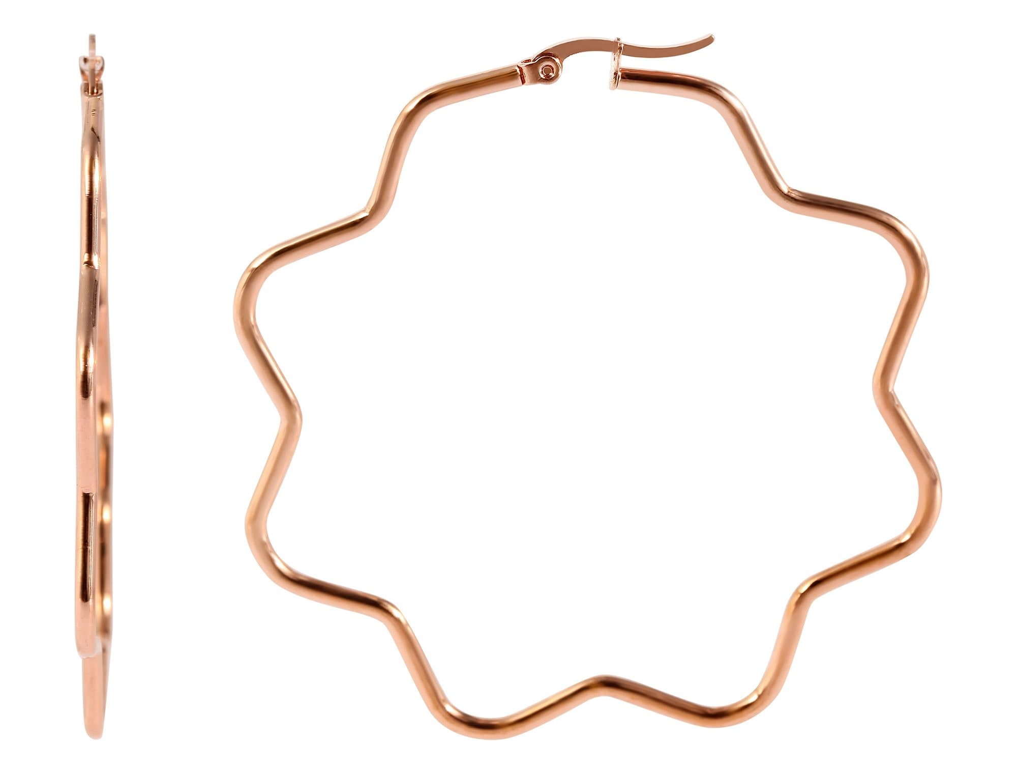 Adelia´s Paar Creolen »Damen Ohrringe ¿ Creole Blume aus Edelstahl«