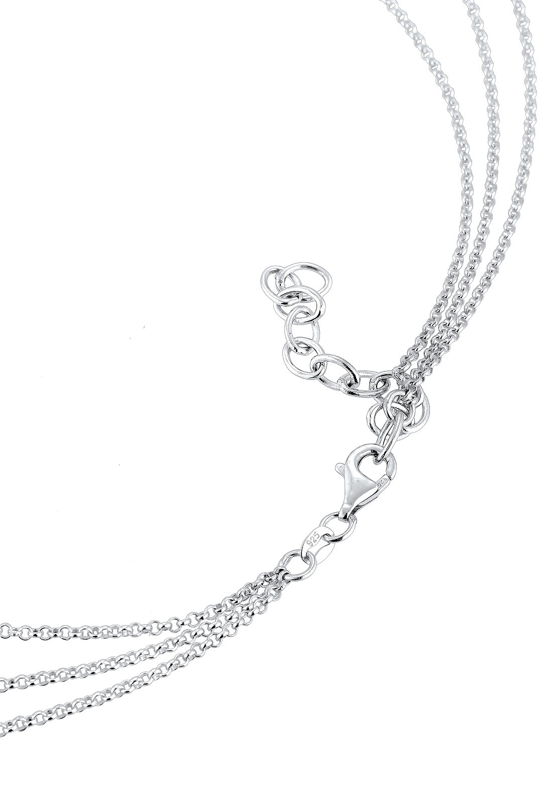 Elli Silberkette »Halskette Layer Kreuz Infinity Herz Glas Kristalle Weiß 925 Sterling Silber«