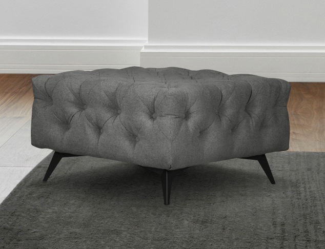 Leonique Polsterhocker »Amaury«, Chesterfield-Optik, Breite 80cm, Fußfarbe wählbar