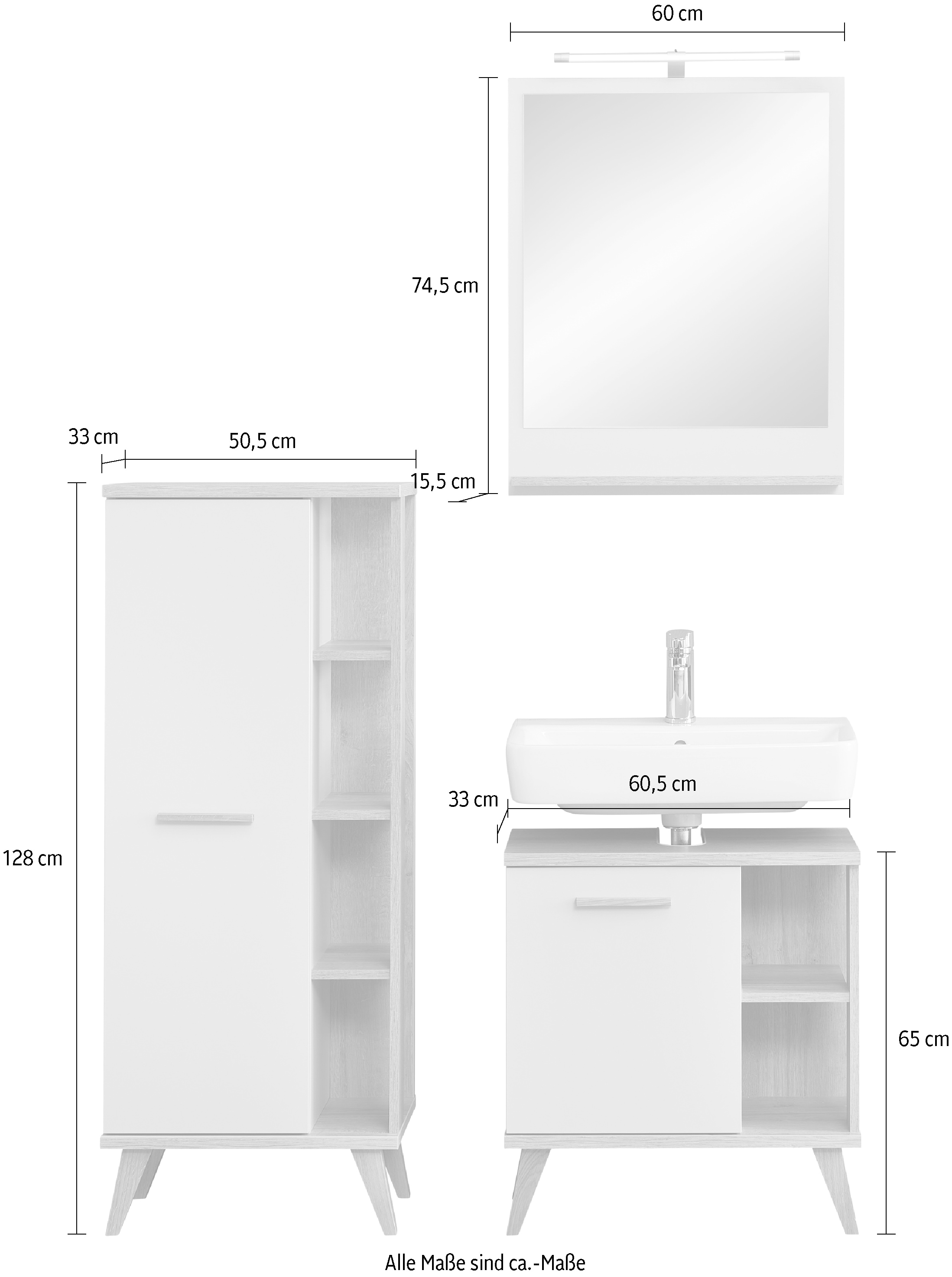 Saphir Badmöbel-Set »Quickset 966« 4 Stk. tlg.