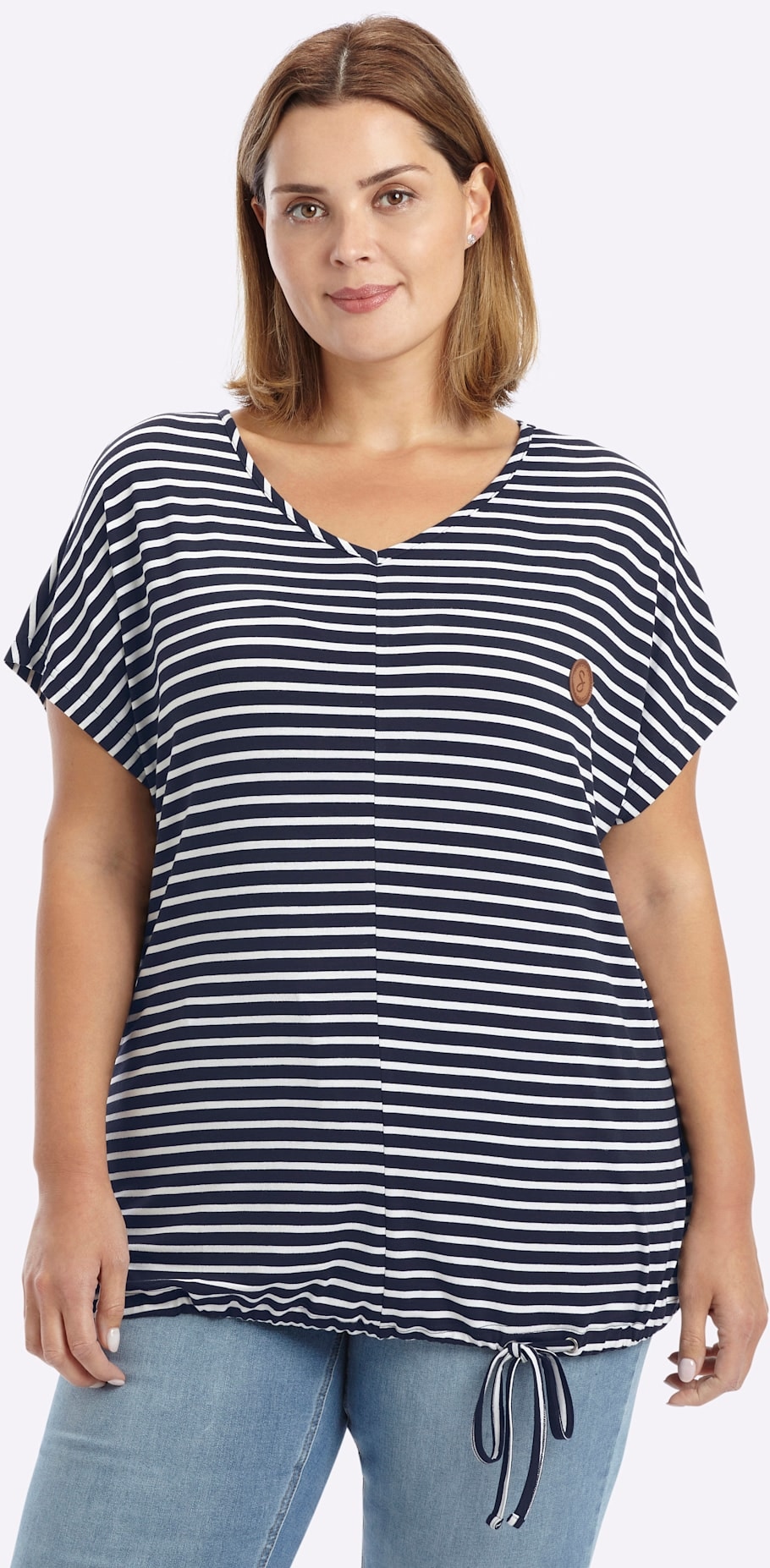 Sheego V-Shirt »Kurzarm-Shirt« 1